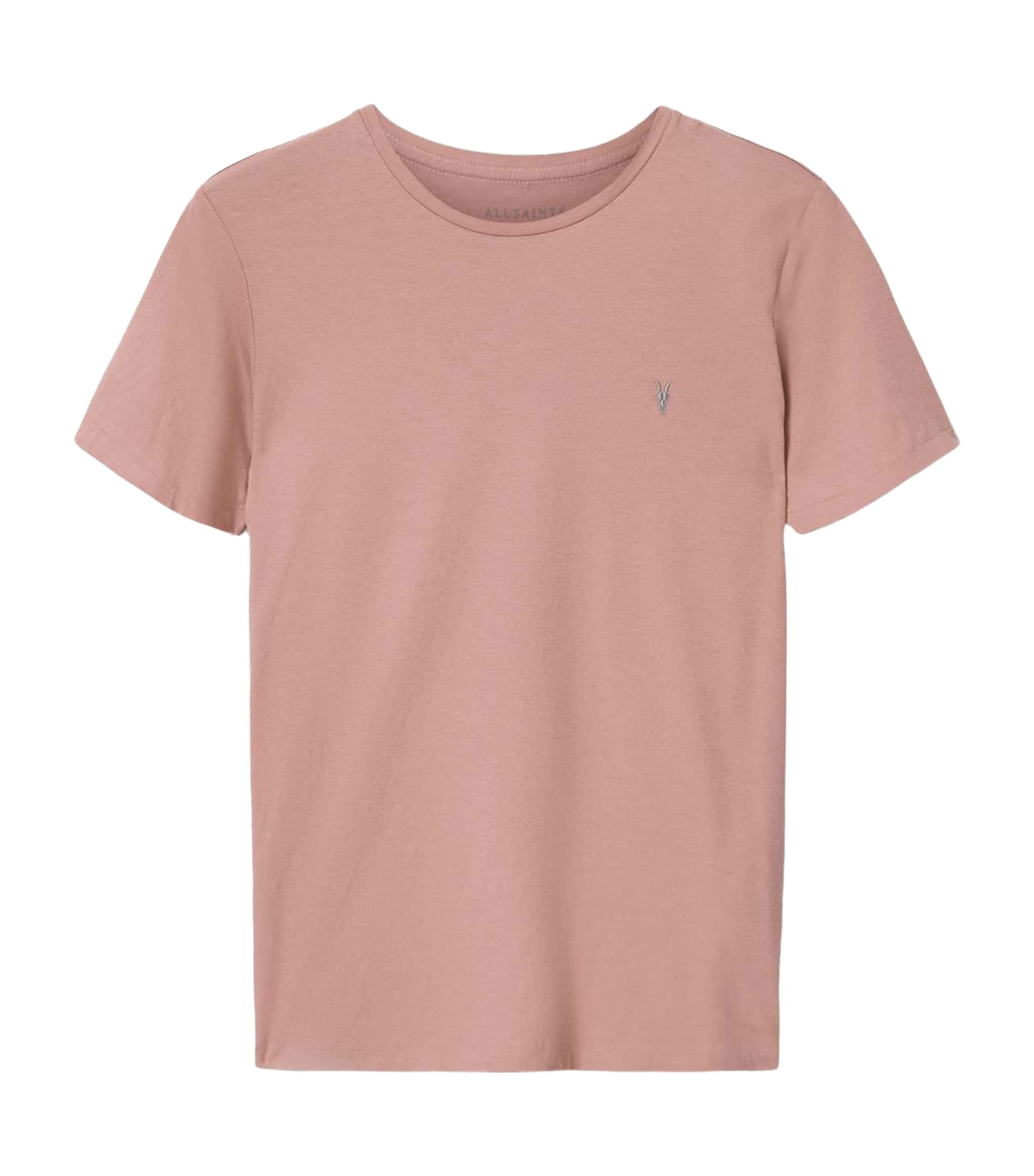 AllSaints Mens Organic Cotton Tonic T-Shirt Woodrose Pink
