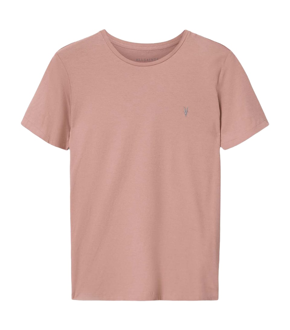 AllSaints Mens Organic Cotton Tonic T-Shirt Woodrose Pink