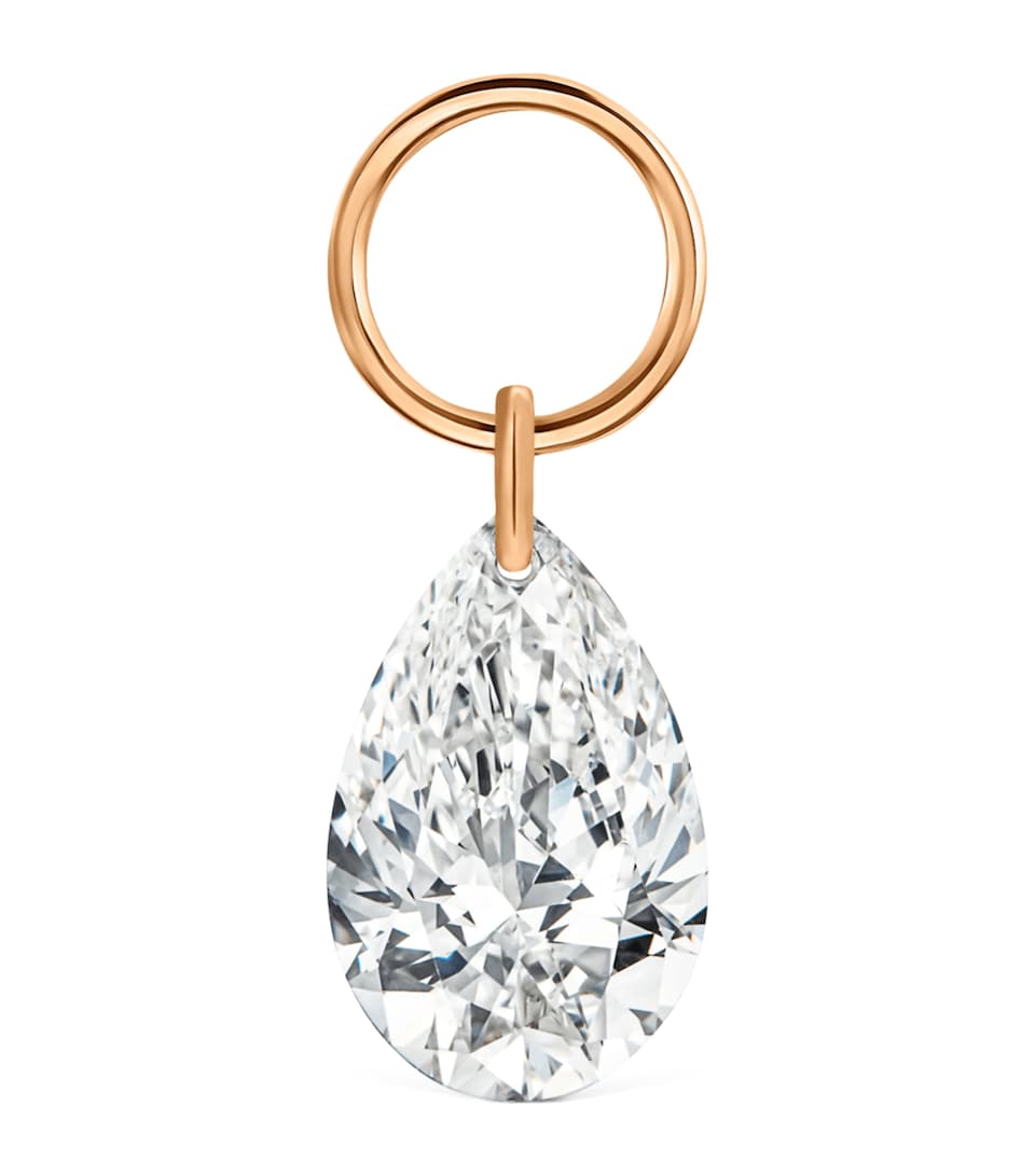 Rose Gold and Diamond Pear Floating Charm (6mm)