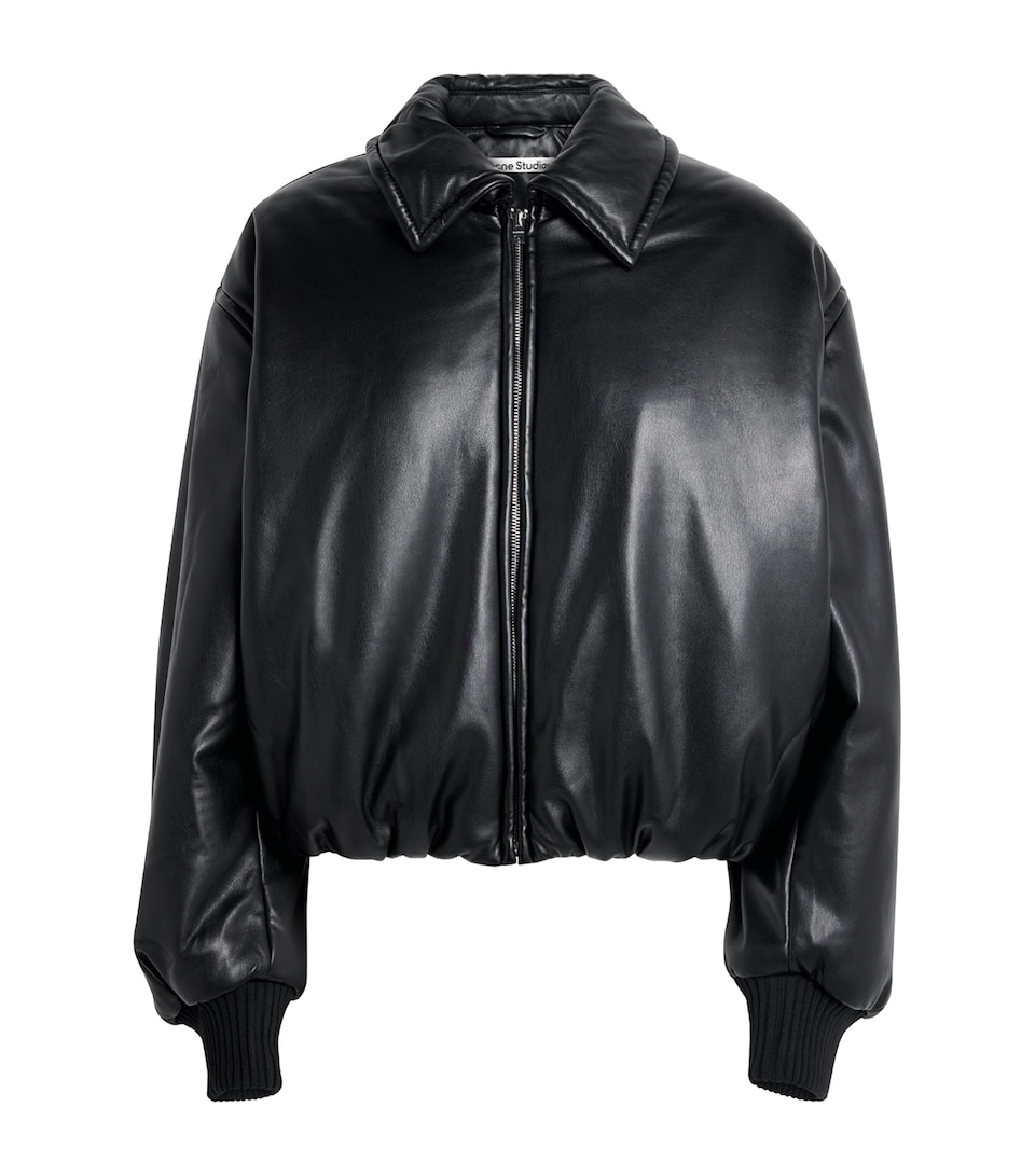 Faux Leather Bomber Jacket