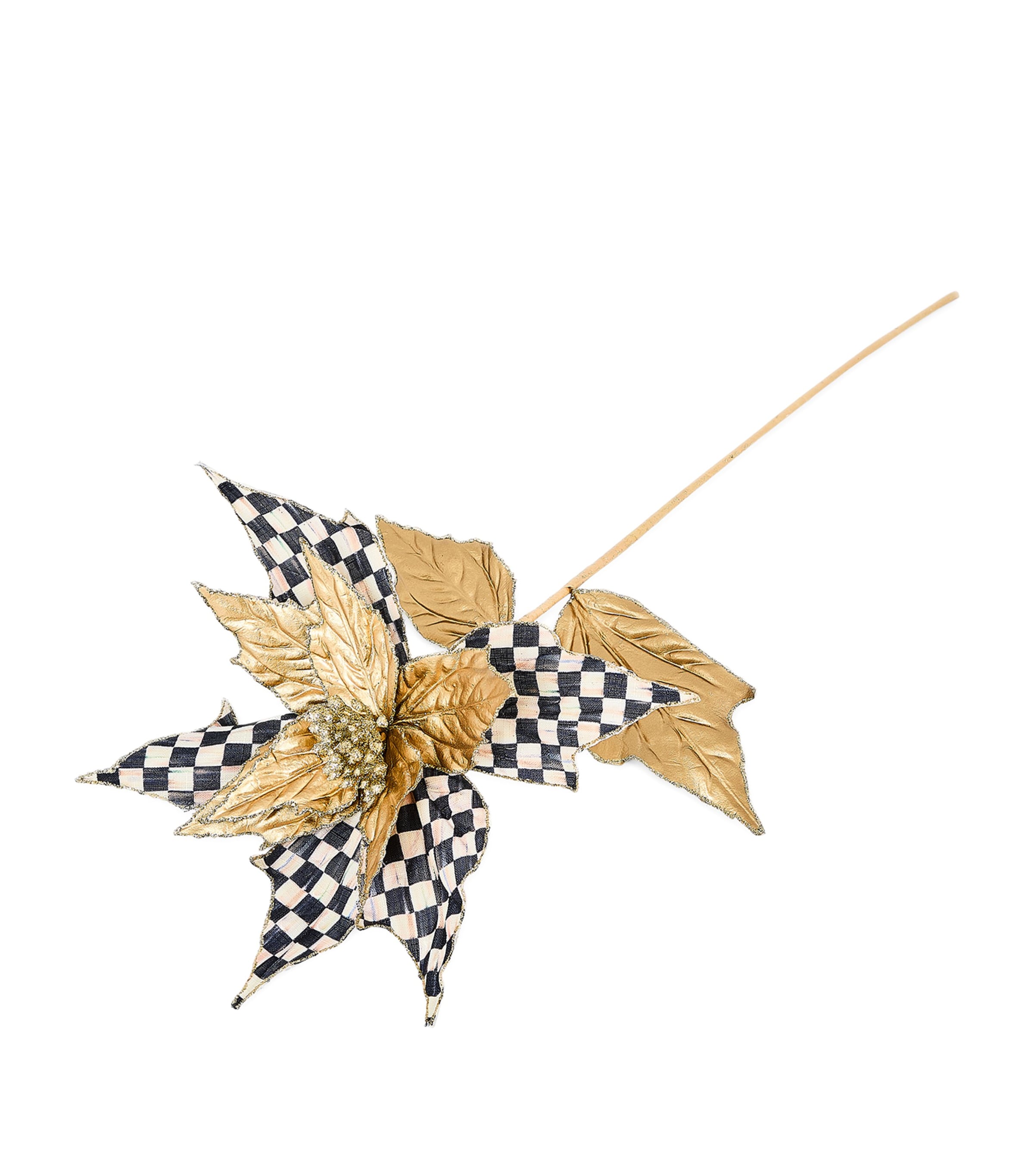 MacKenzie-Childs Courtly Check Poinsettia Stem Gold