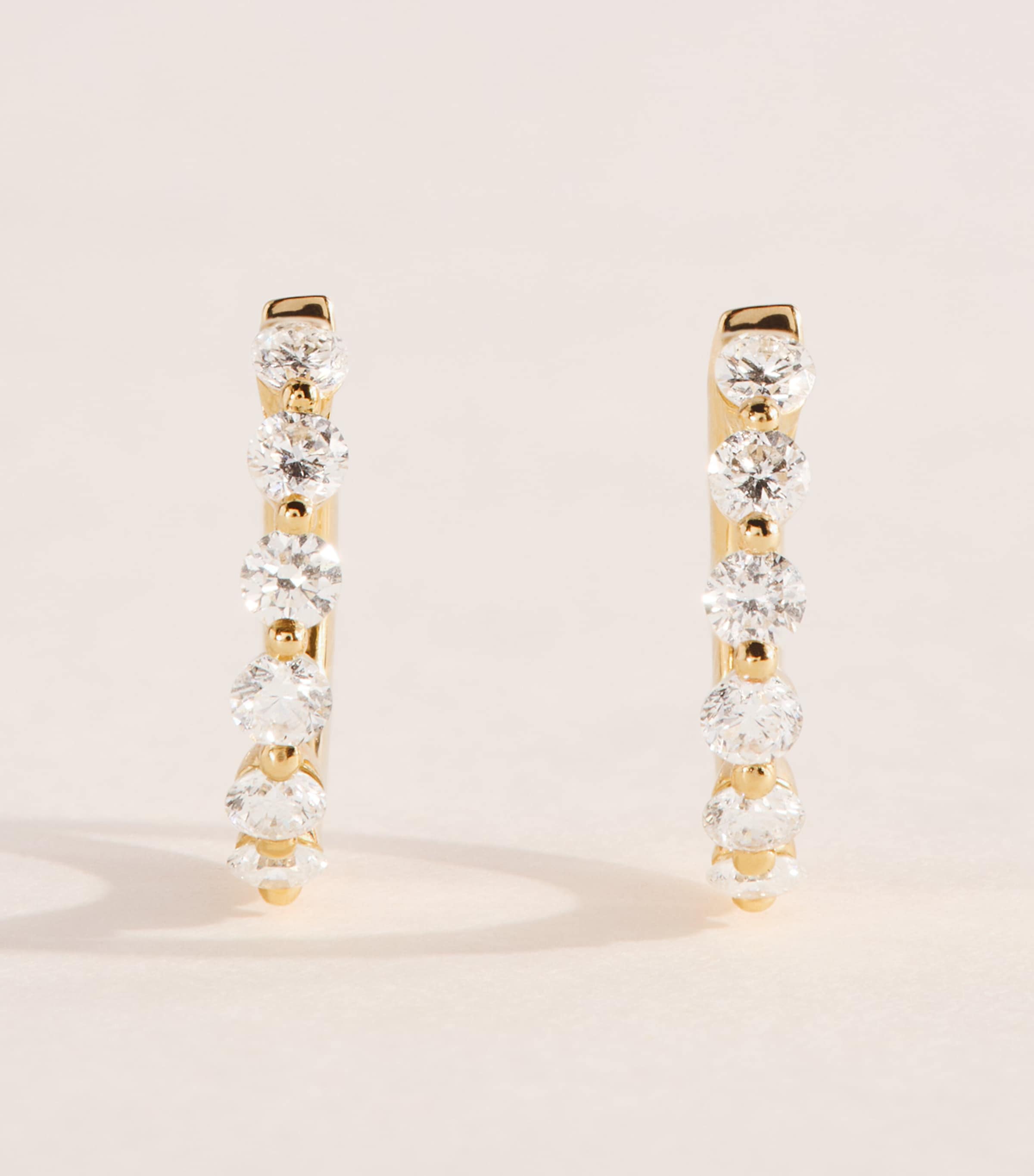 Harrods Yellow Gold and Diamond Hoop Earrings (0.50ctw) Yellow Gold