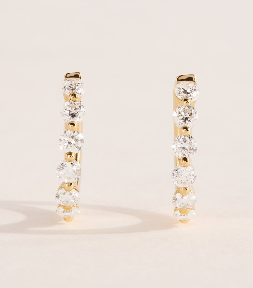 Harrods Yellow Gold and Diamond Hoop Earrings (0.50ctw) Yellow Gold