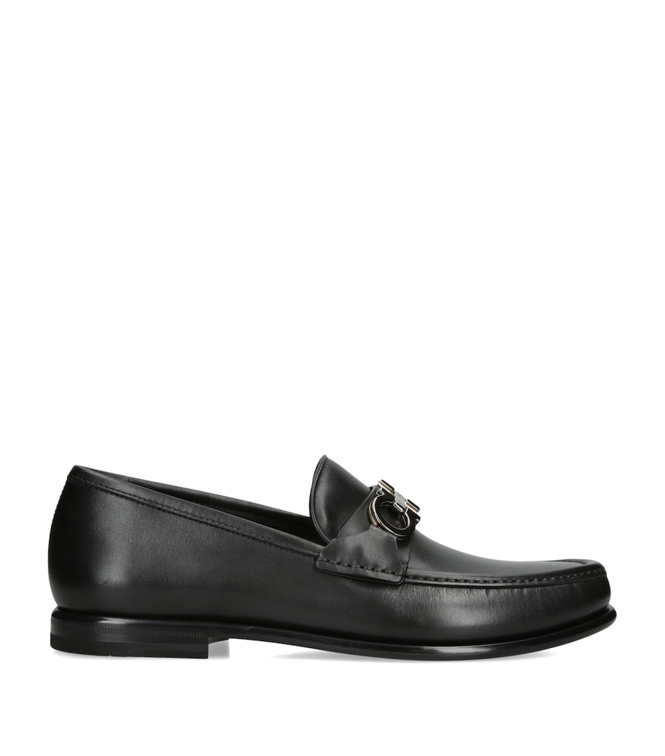 Salvatore Ferragamo Leather Avril Loafers Black