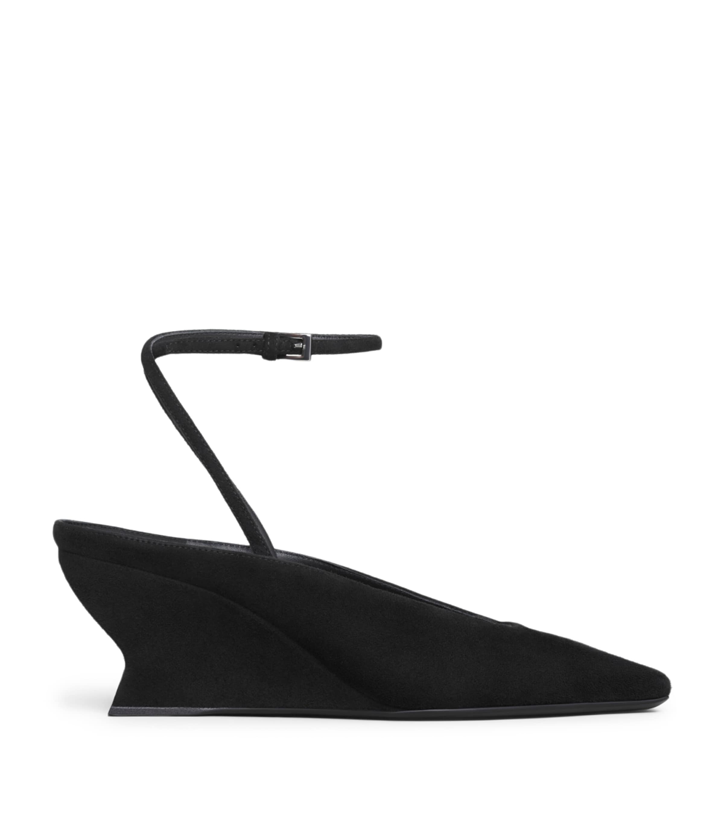 Alaïa Suede Wave Wedge Pumps 60 Noir