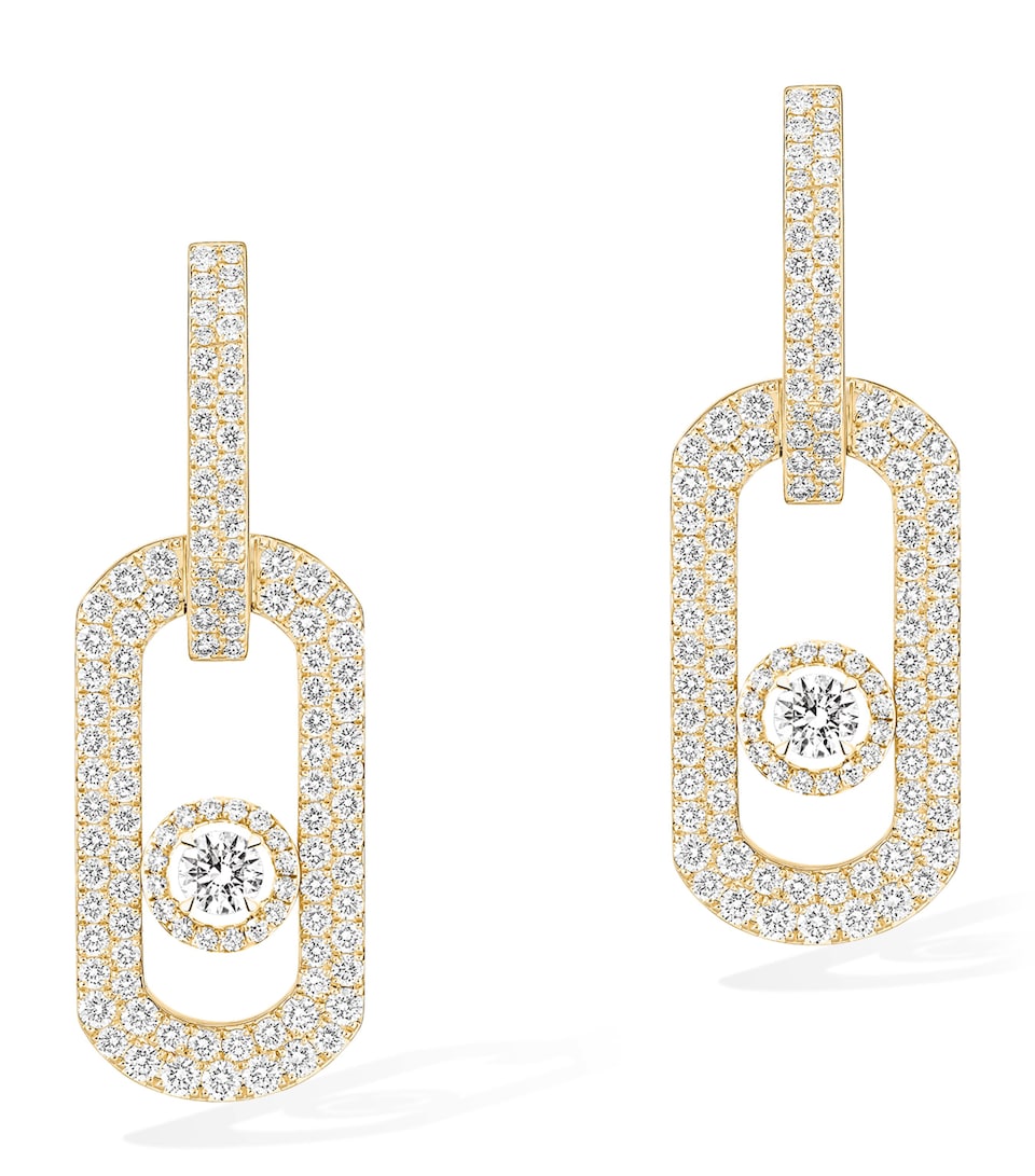 So Move Yellow Gold and Diamond Pavé XL Earrings (2.12ct)