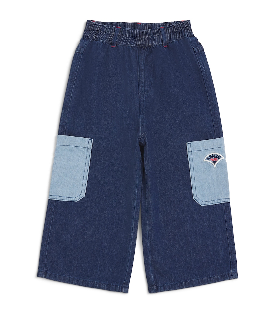 Kenzo Kids Denim Pocket Trousers (2-14 Years) Double Stone