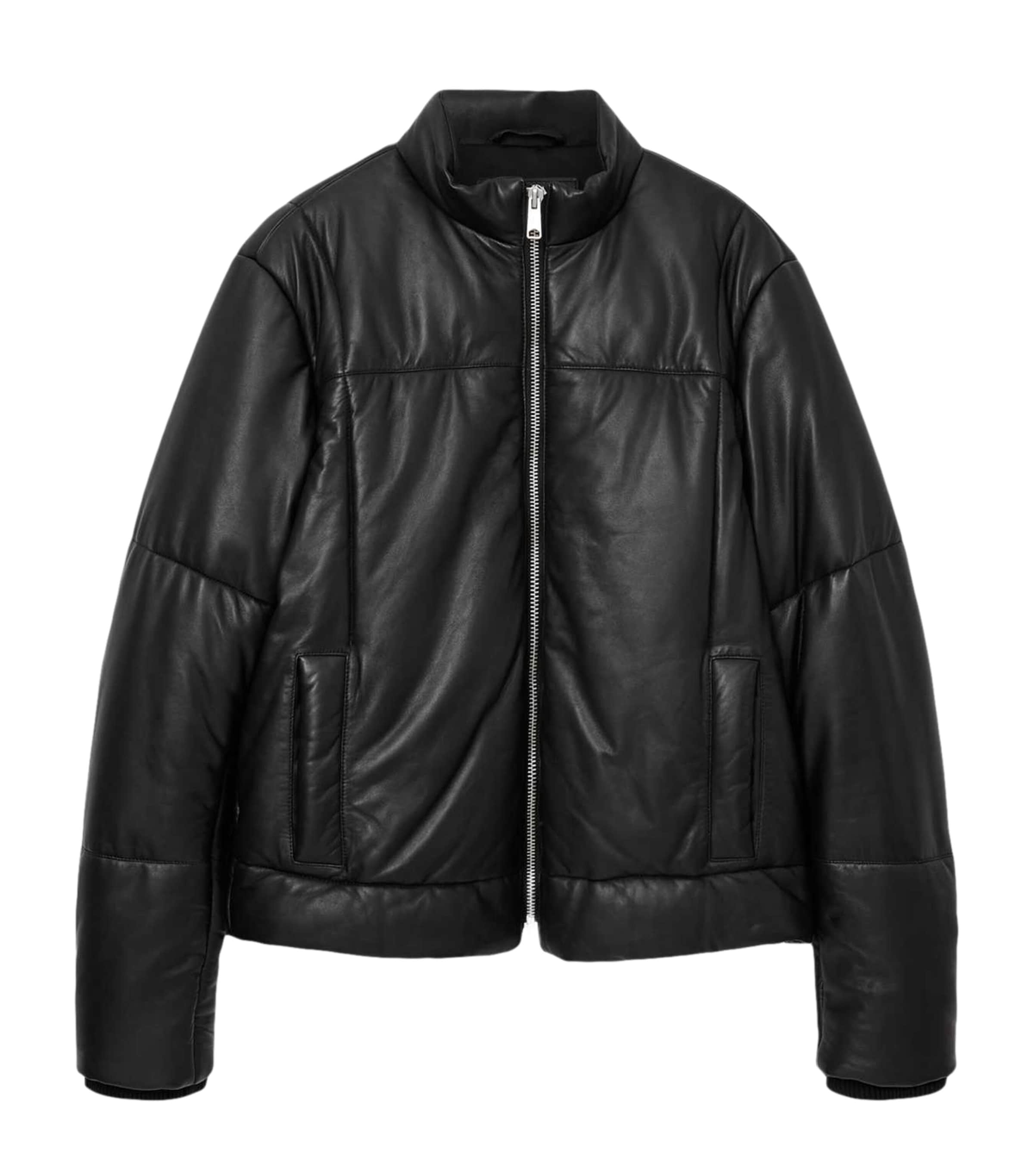 Leather Furse Puffer Jacket
