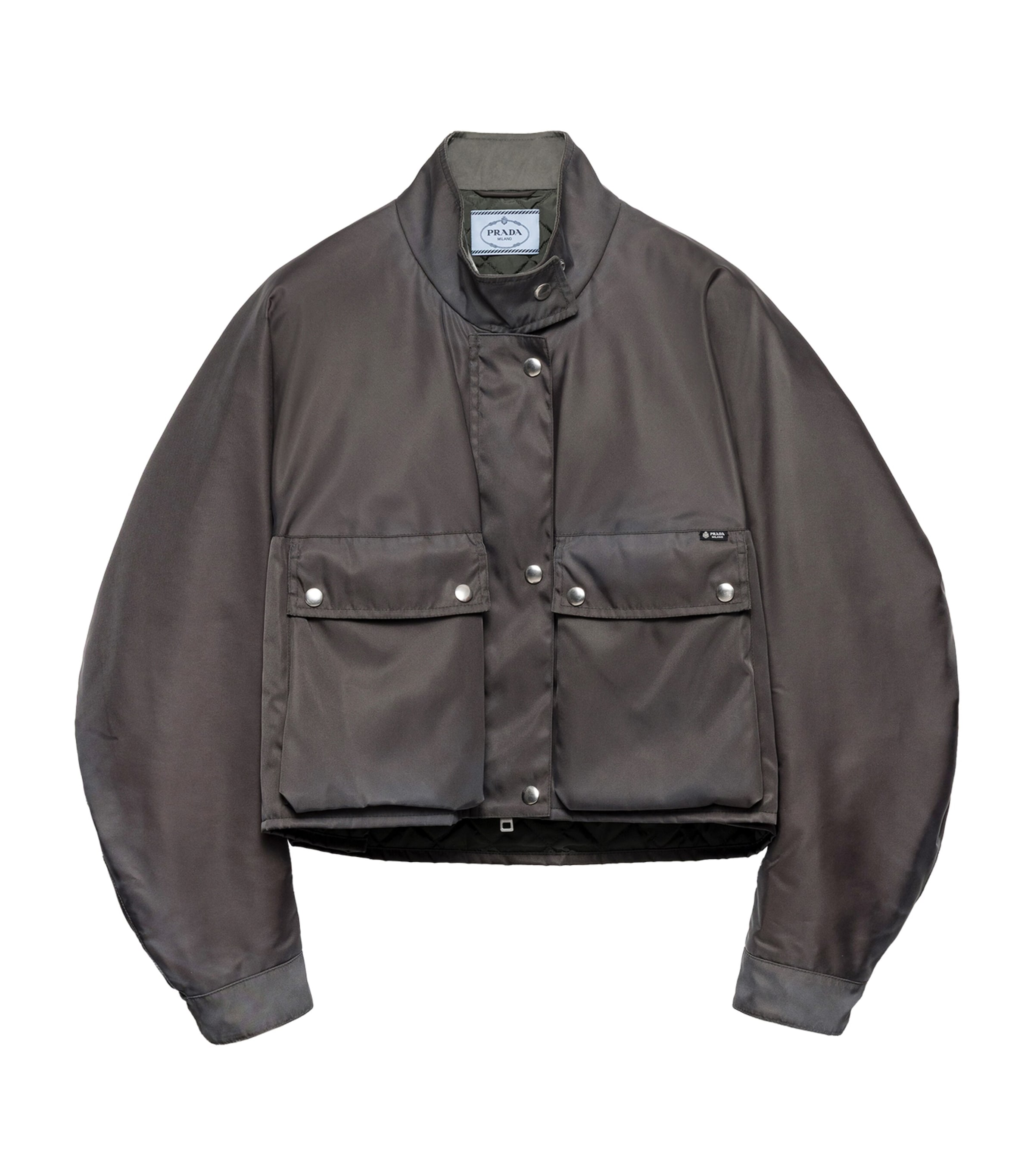 Prada Womens Washed Re-Nylon Jacket Grey