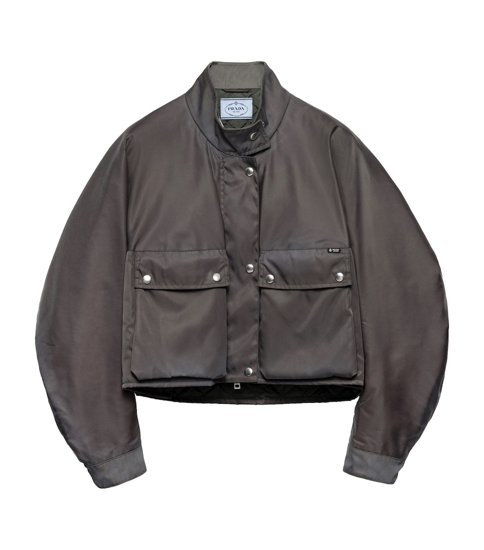 Prada Womens Washed Re-Nylon Jacket Grey