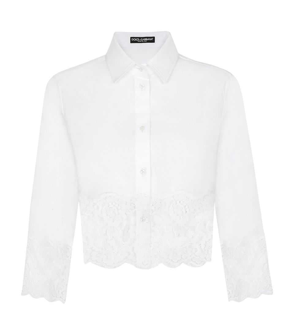 Cropped Lace-Trim Shirt