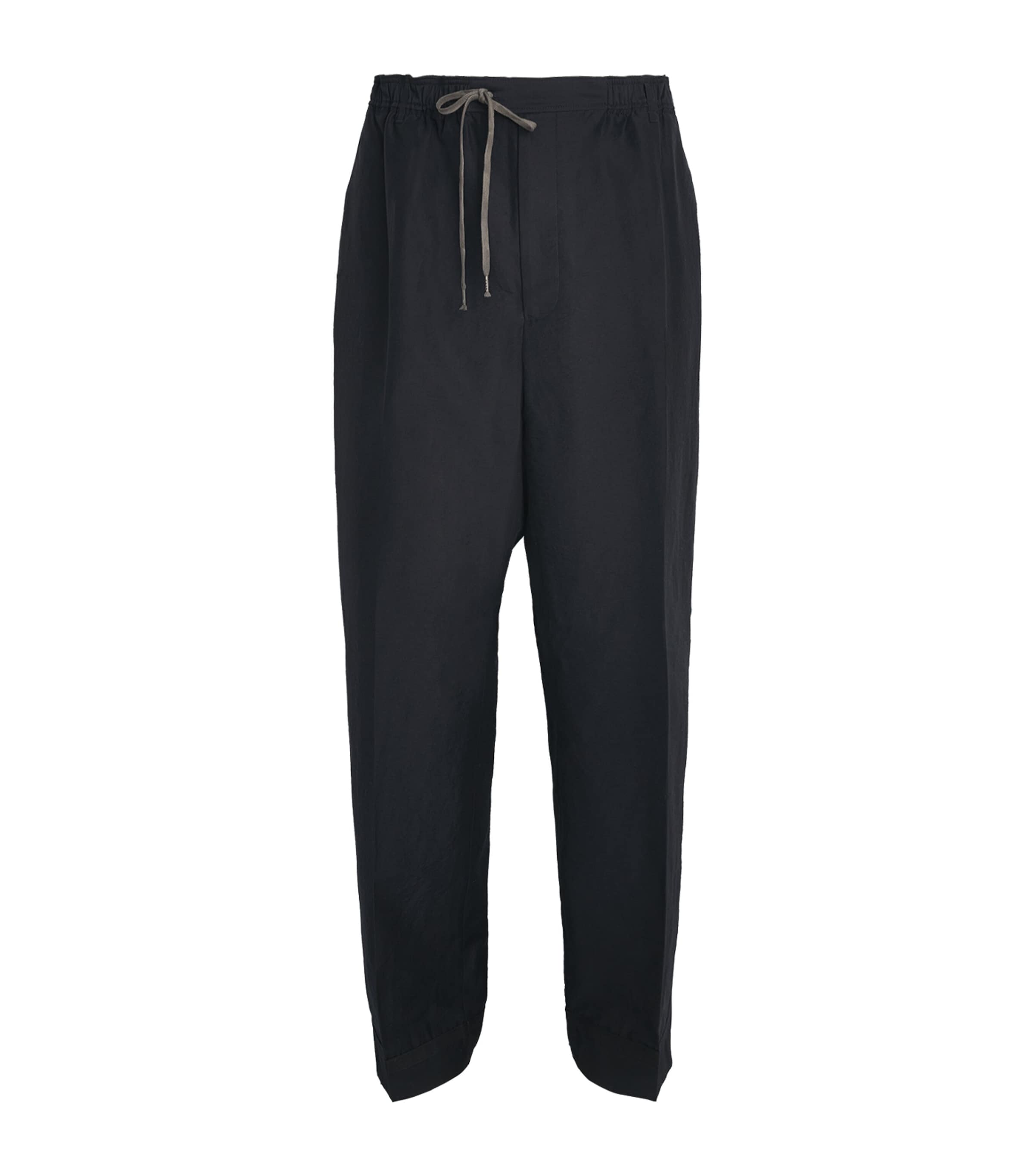 Maison Margiela Mens Satin Drawstring Trousers Dark Blue