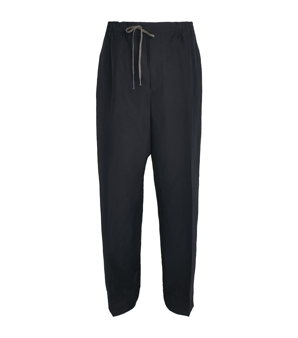 Maison Margiela Mens Satin Drawstring Trousers Dark Blue
