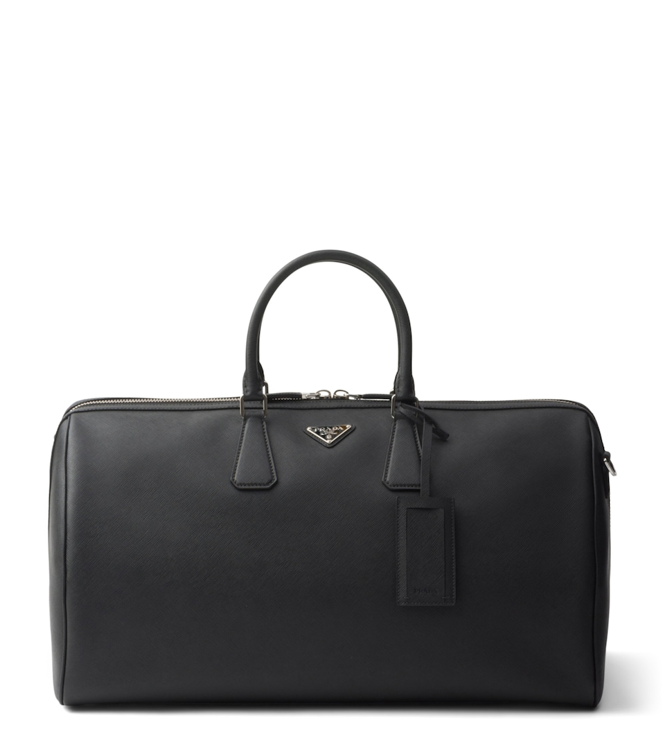 Prada Saffiano Leather Travel Bag Black