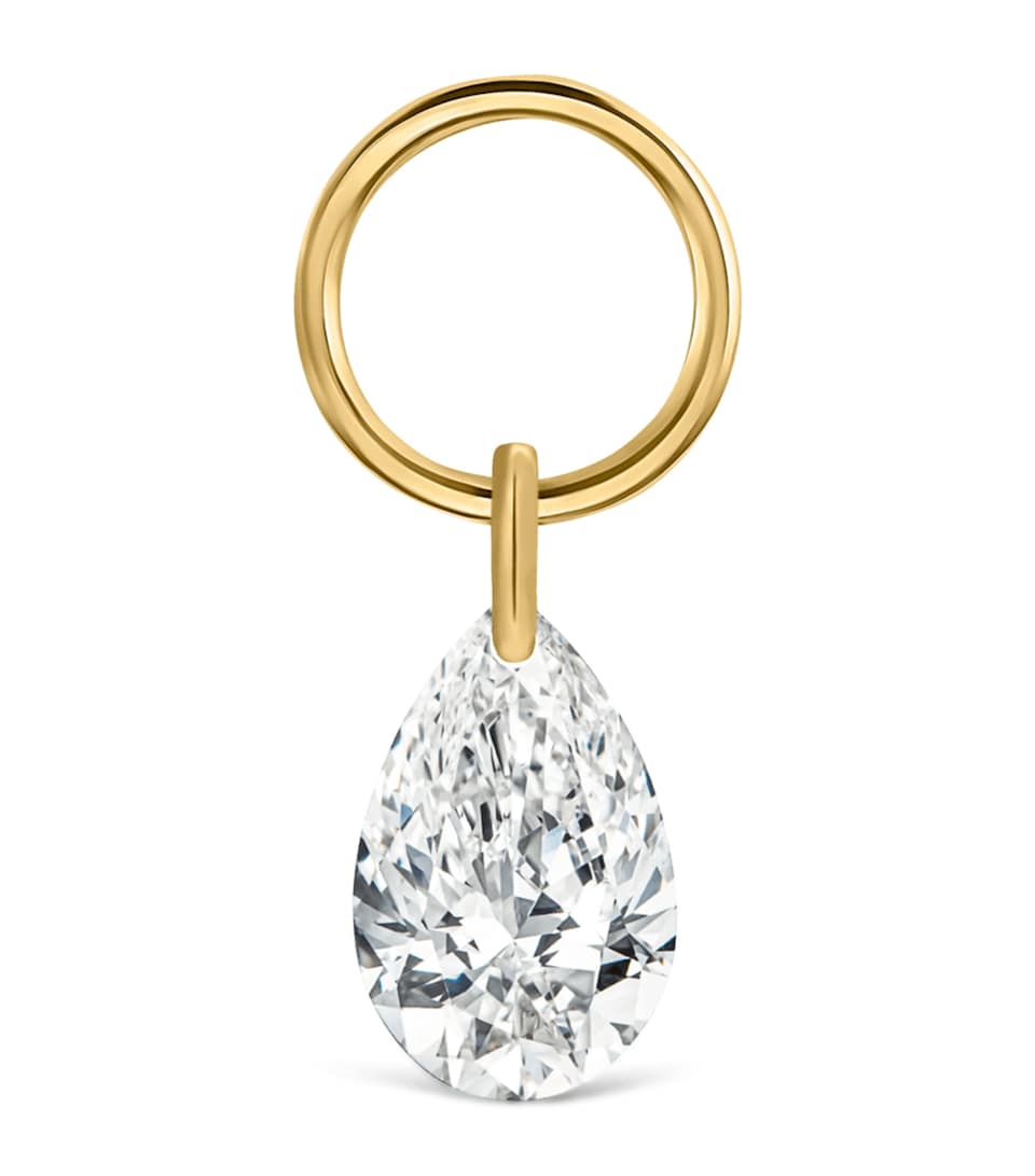 Maria Tash Diamond Pear Floating Charm (4mm) Yellow Gold