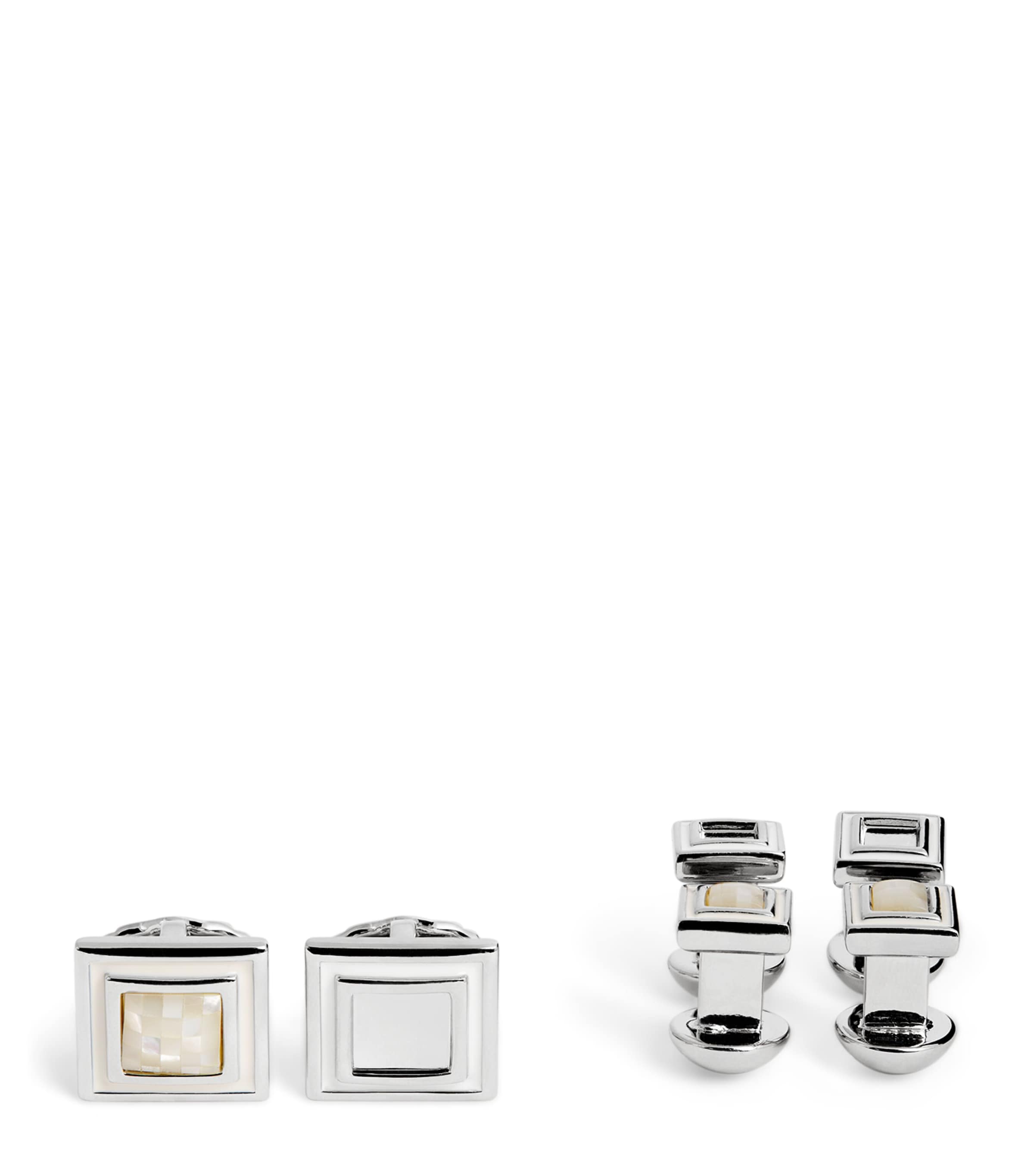 Thompson Mother-Of-Pearl Mosaic Cufflinks and Studs Set