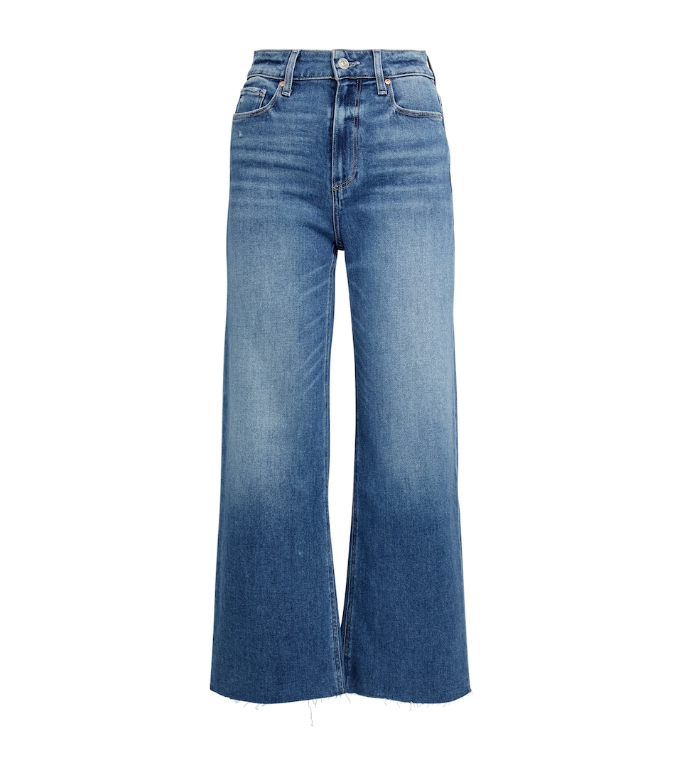 PAIGE Womens Anessa Wide-Leg Jeans Rock Show Distressed