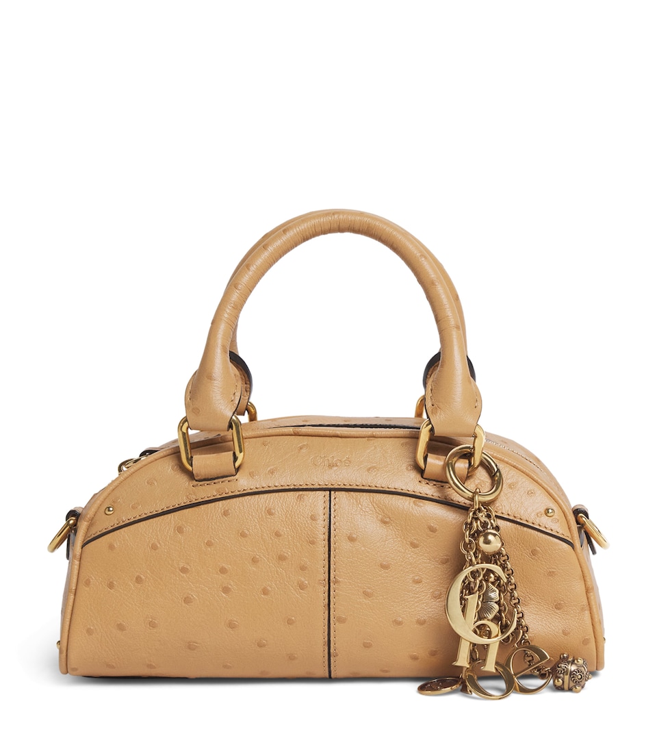 Small Leather Bowling Top-Handle Bag