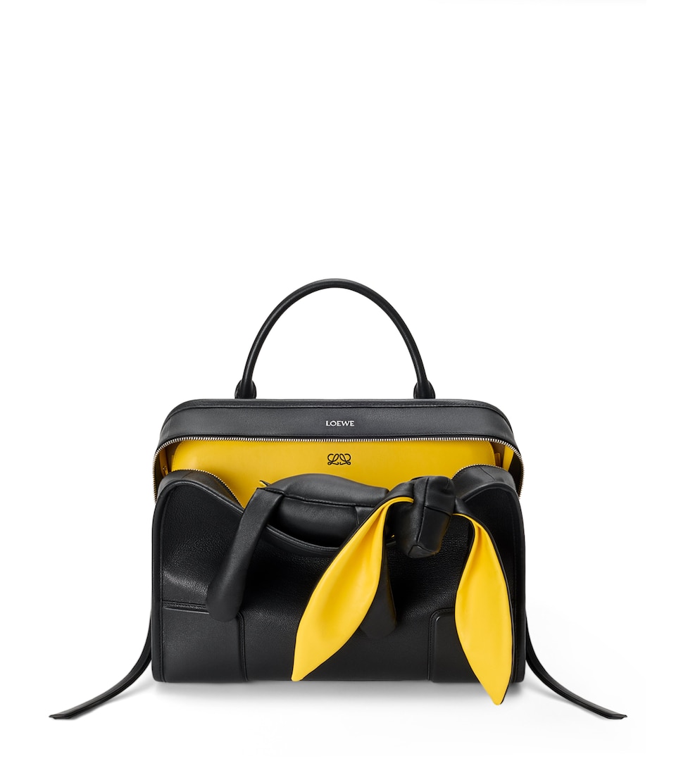 LOEWE x Cosima Von Bonin Large Leather Amazona 180 Top-Handle Bag Black/yellow