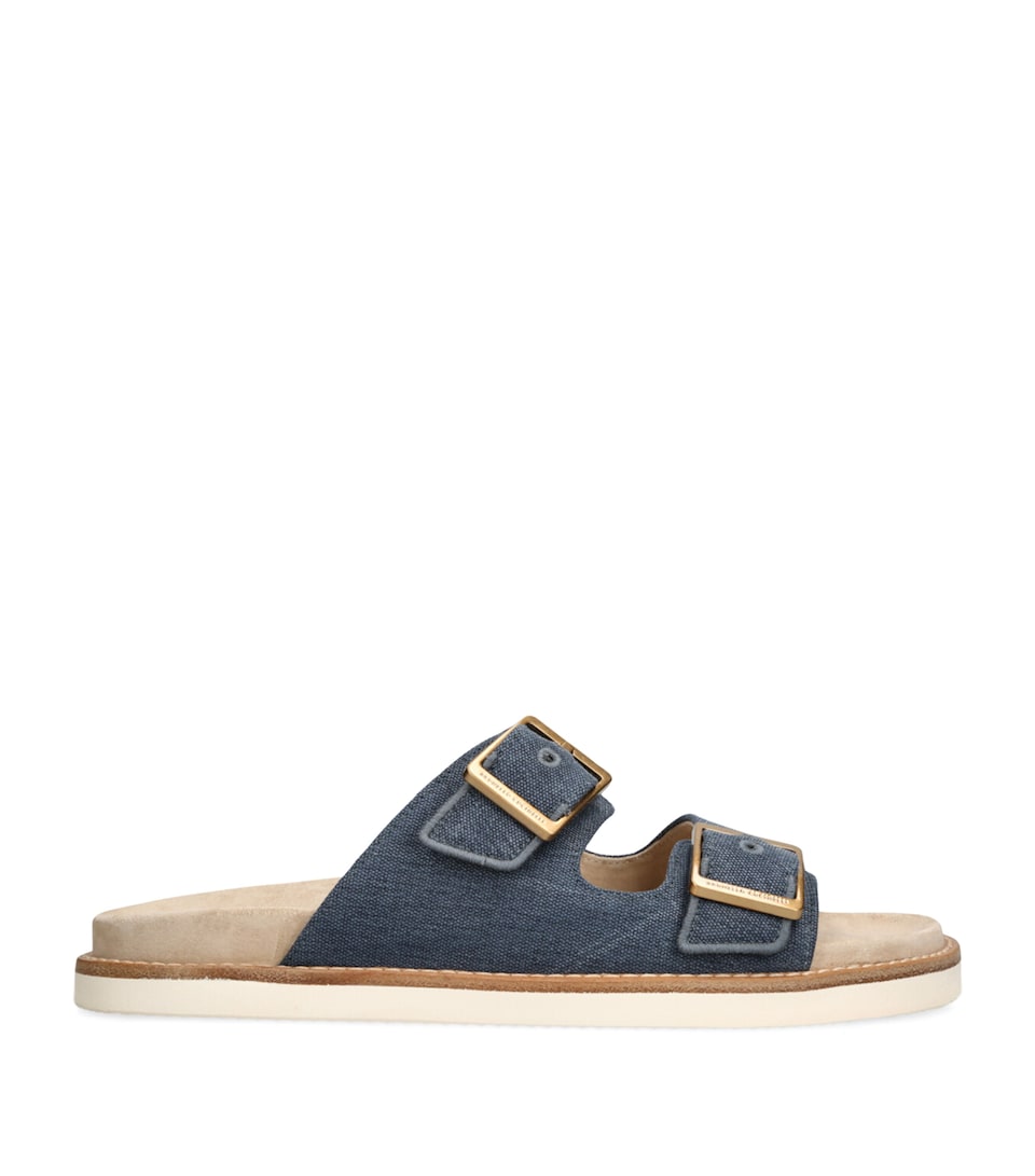 Suede Double-Strap Sandals