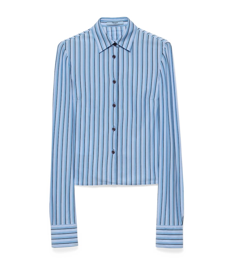 Cotton Piqué Striped Shirt