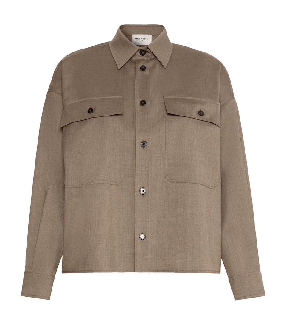Weekend Max Mara Womens Wool-Blend Shirt Jacket Marron Glace'