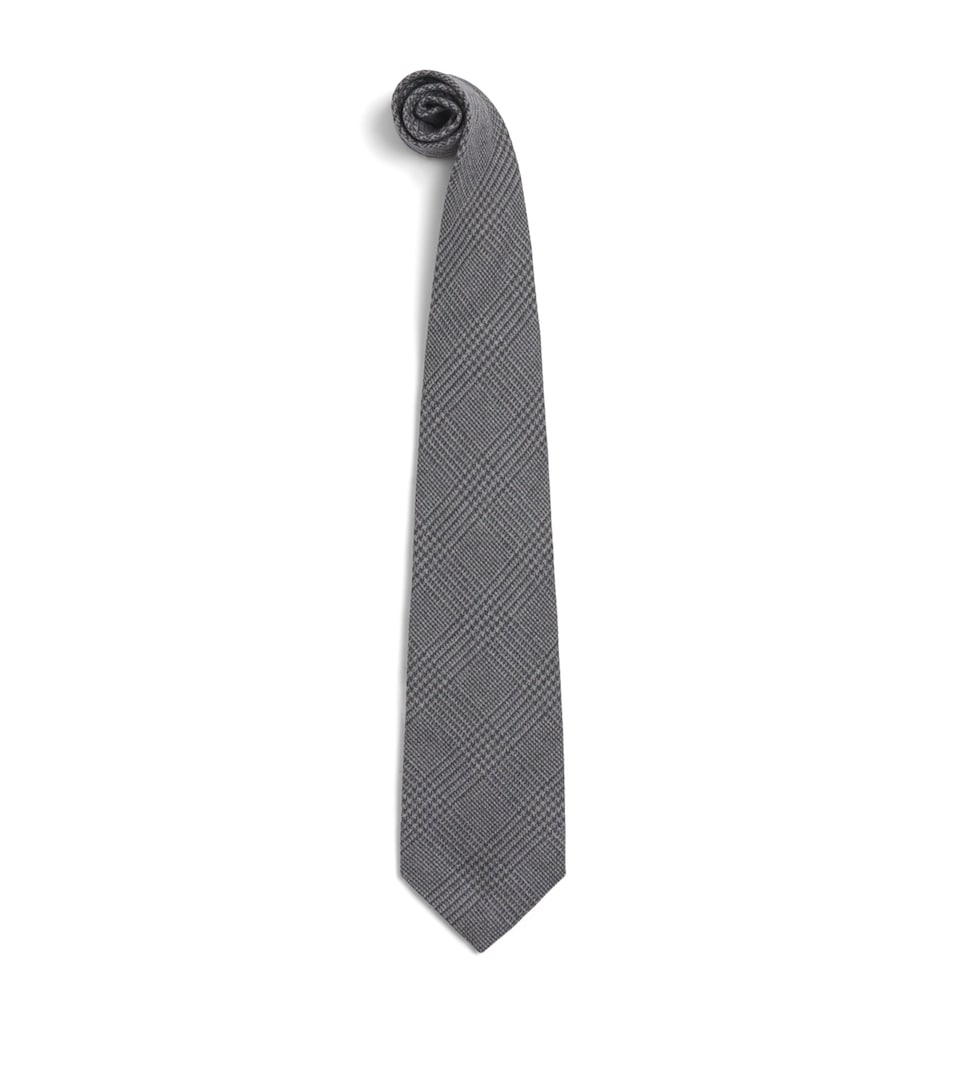 Ralph Lauren Purple Label Cashmere-Silk Tie Dark Grey Melange