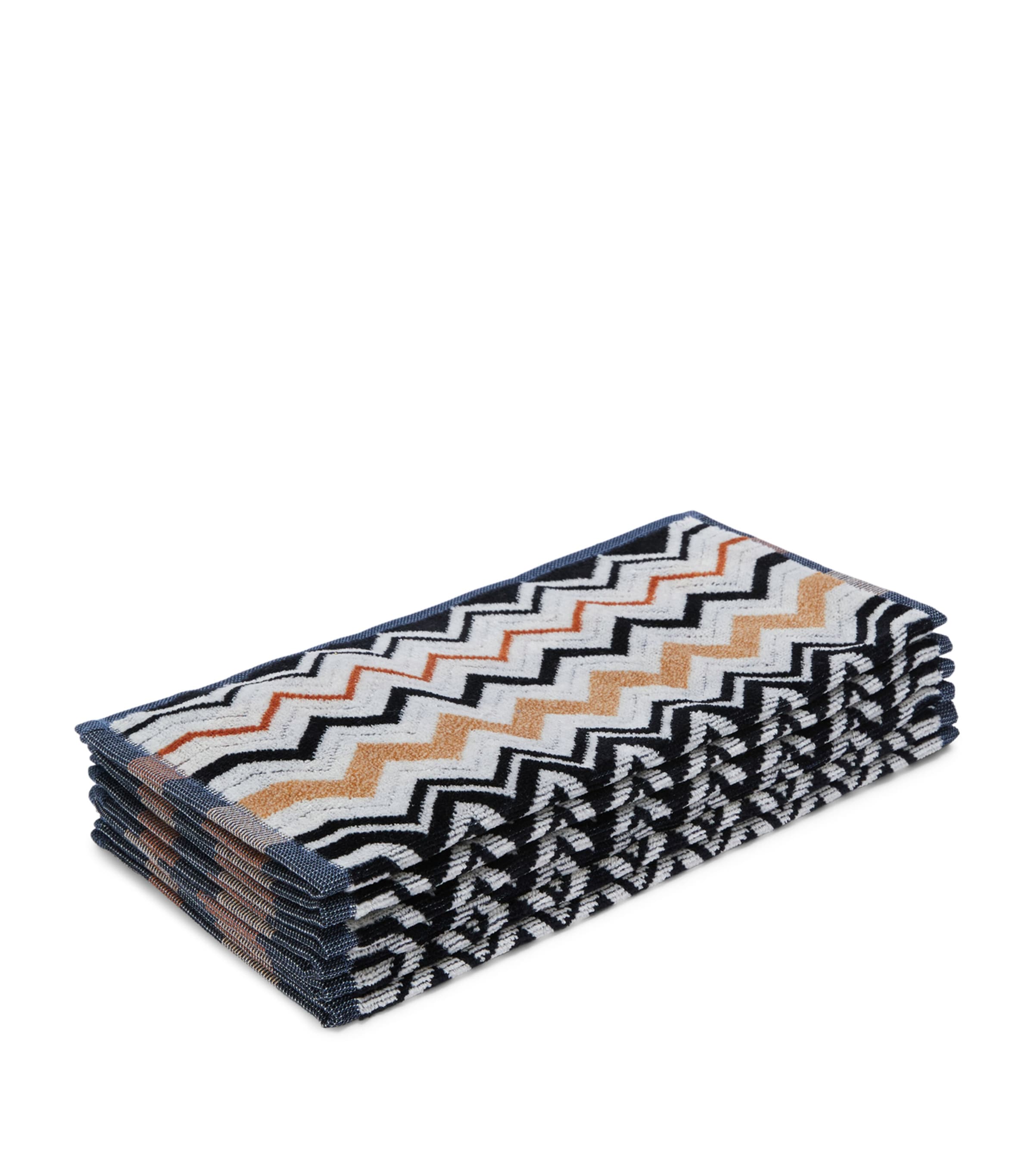 Missoni Home Set of 6 Bernard Facecloths (30cm x 30cm) Black Multicolor