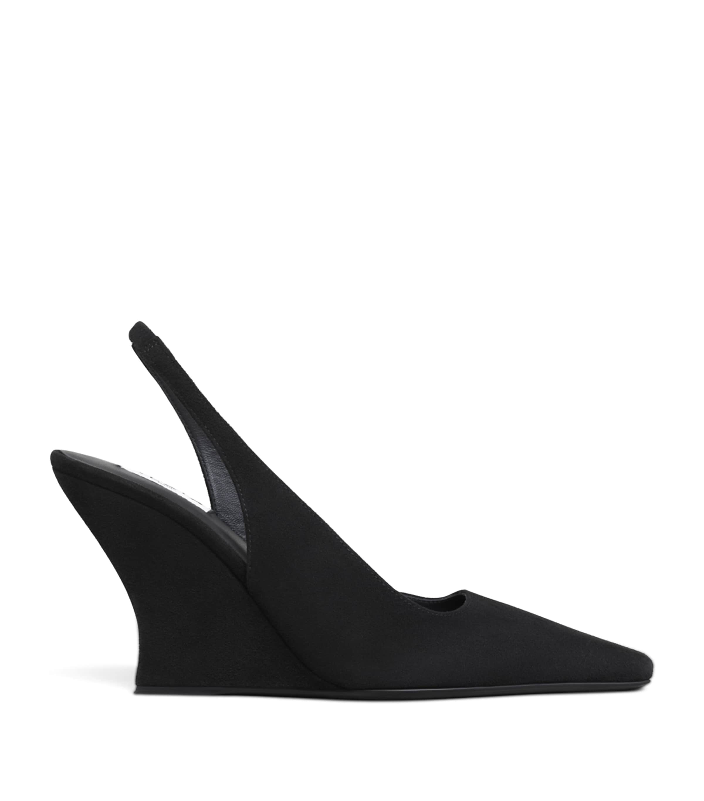 Alaïa Suede Wedge Slingback Heels 90 Noir