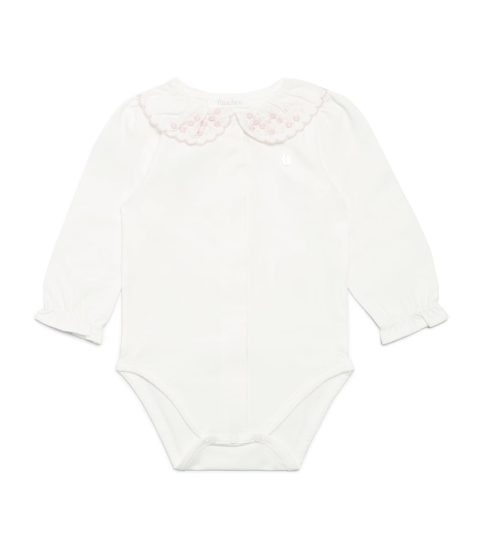 Patachou Embroidered-Collar Bodysuit (0-24 Months) Ecru