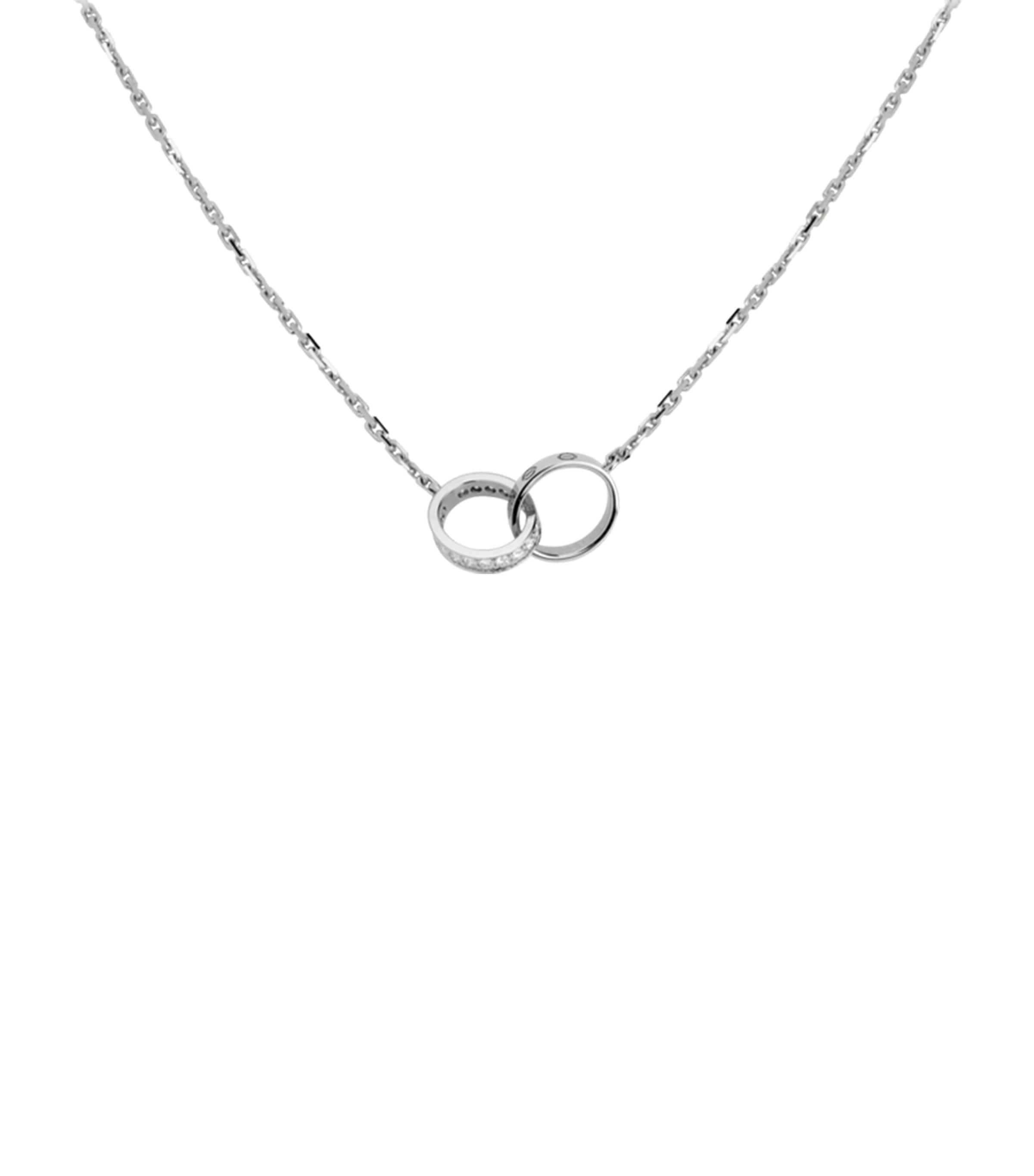 White Gold and Diamond LOVE Necklace