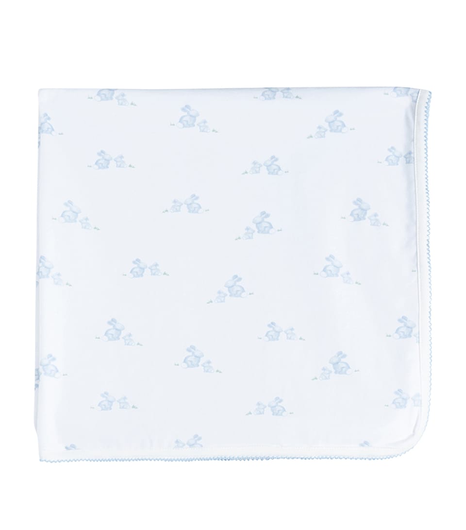 Trotters Organic Cotton Lapinou Bunny Blanket Pale Blue Bunny