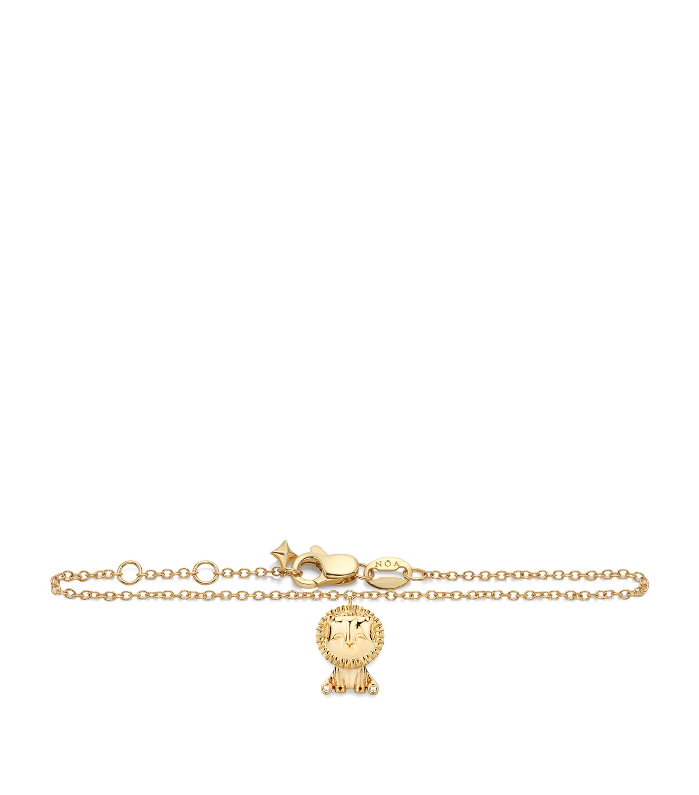 Yellow Gold and Diamond Lion Bracelet Set