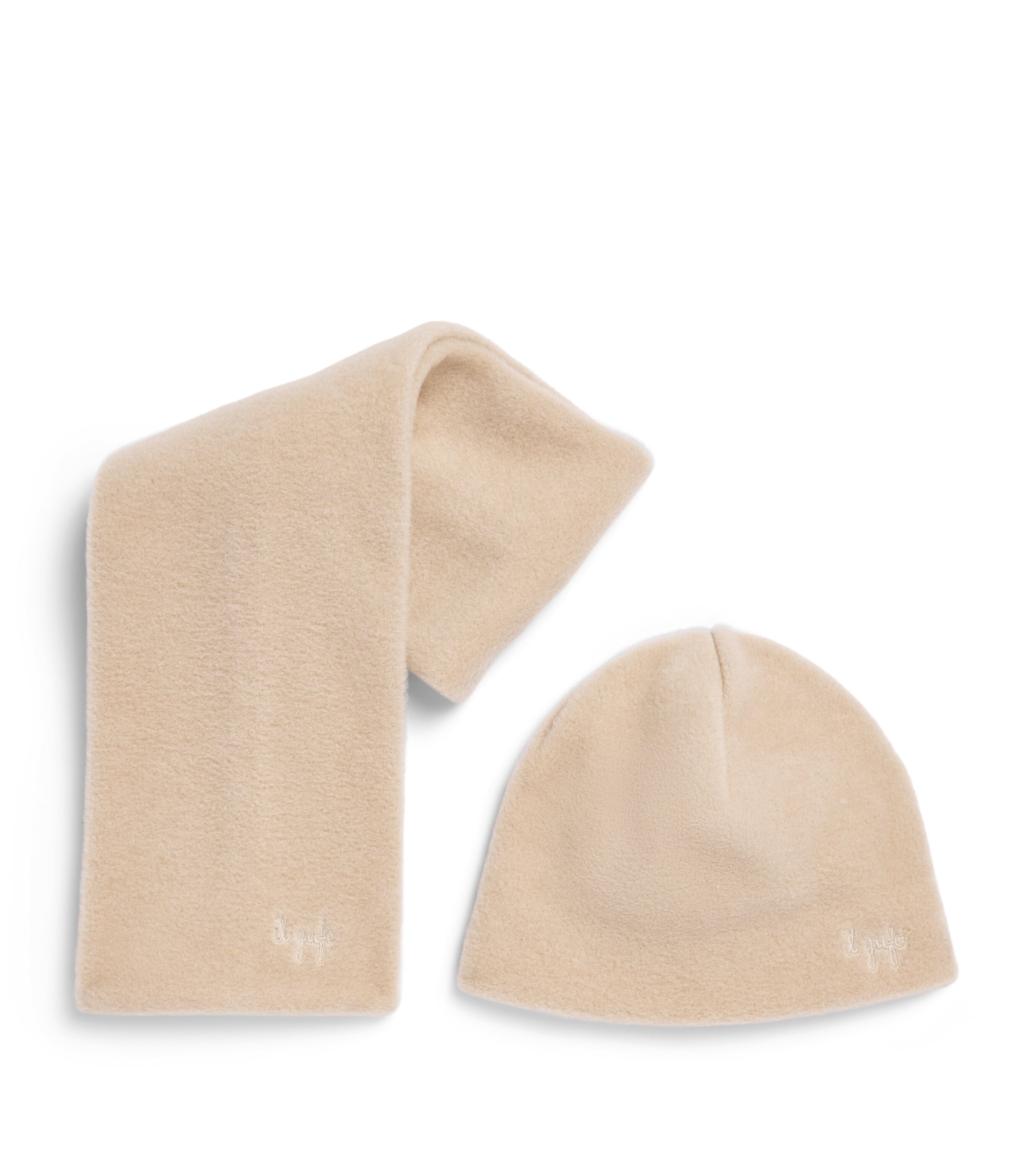 Il Gufo Fleece Hat and Scarf Set Birch