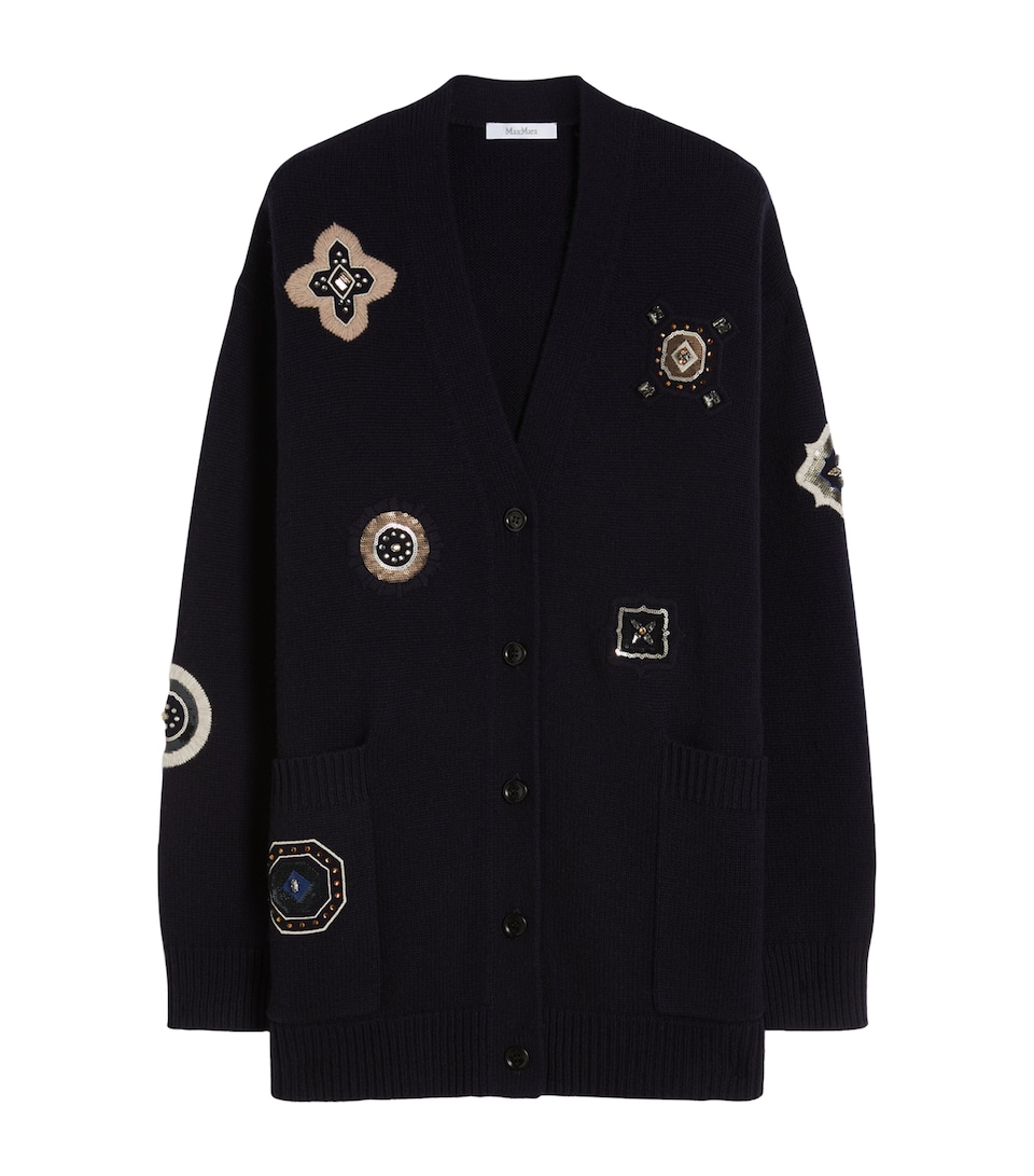 Wool-Cashmere Patch Cardigan