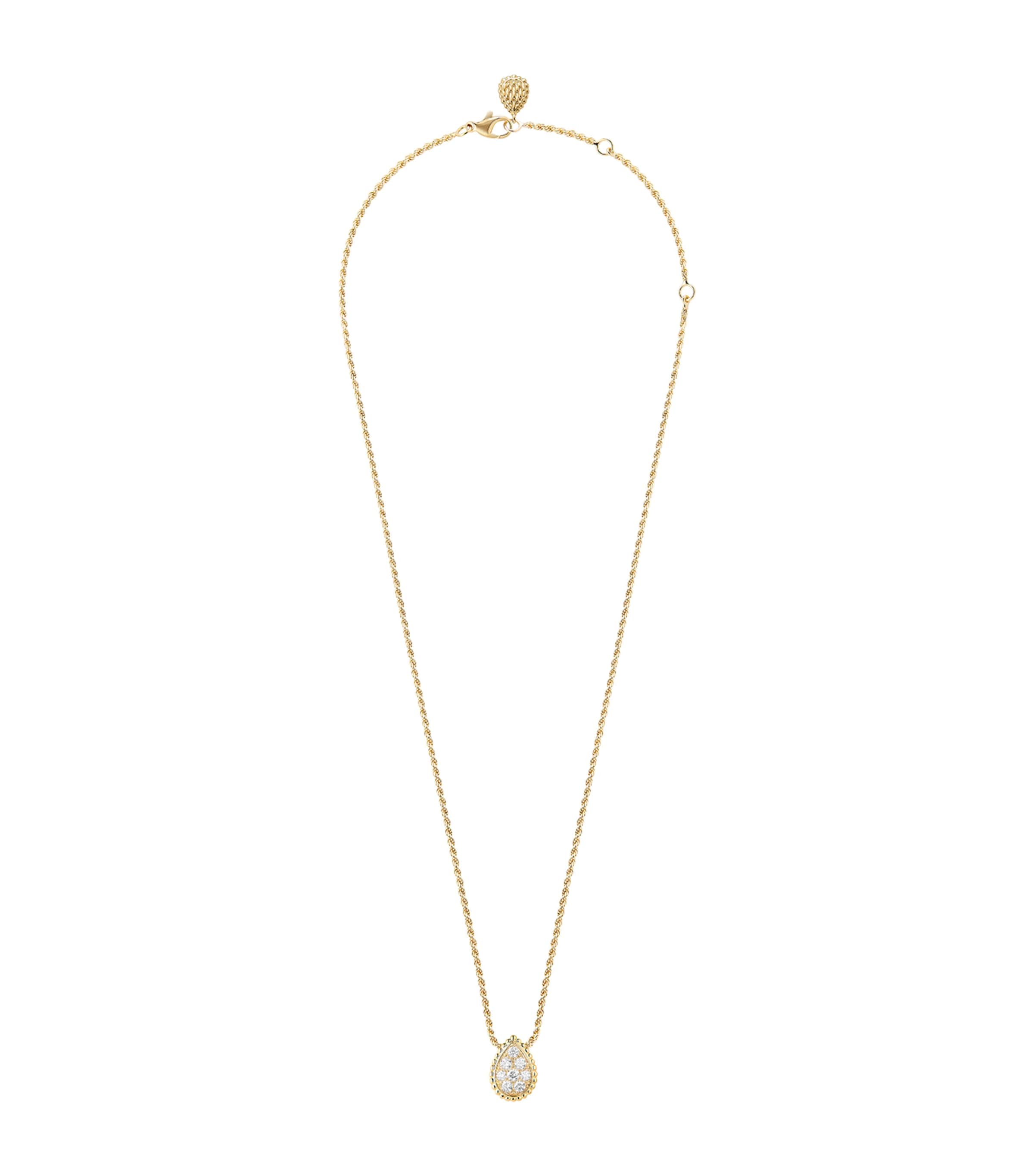 Small Yellow Gold and Diamond Serpent Bohème Motif Pendant