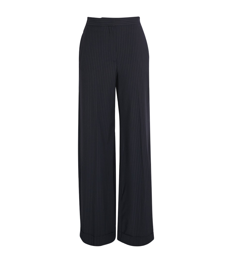 Wool-Blend Stripe Tailored Trousers