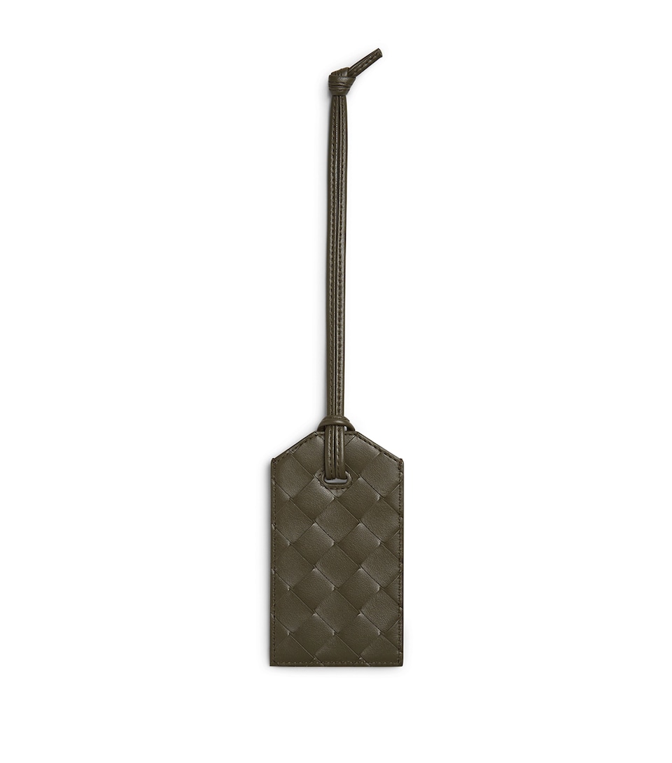 Intrecciato Leather Luggage Tag
