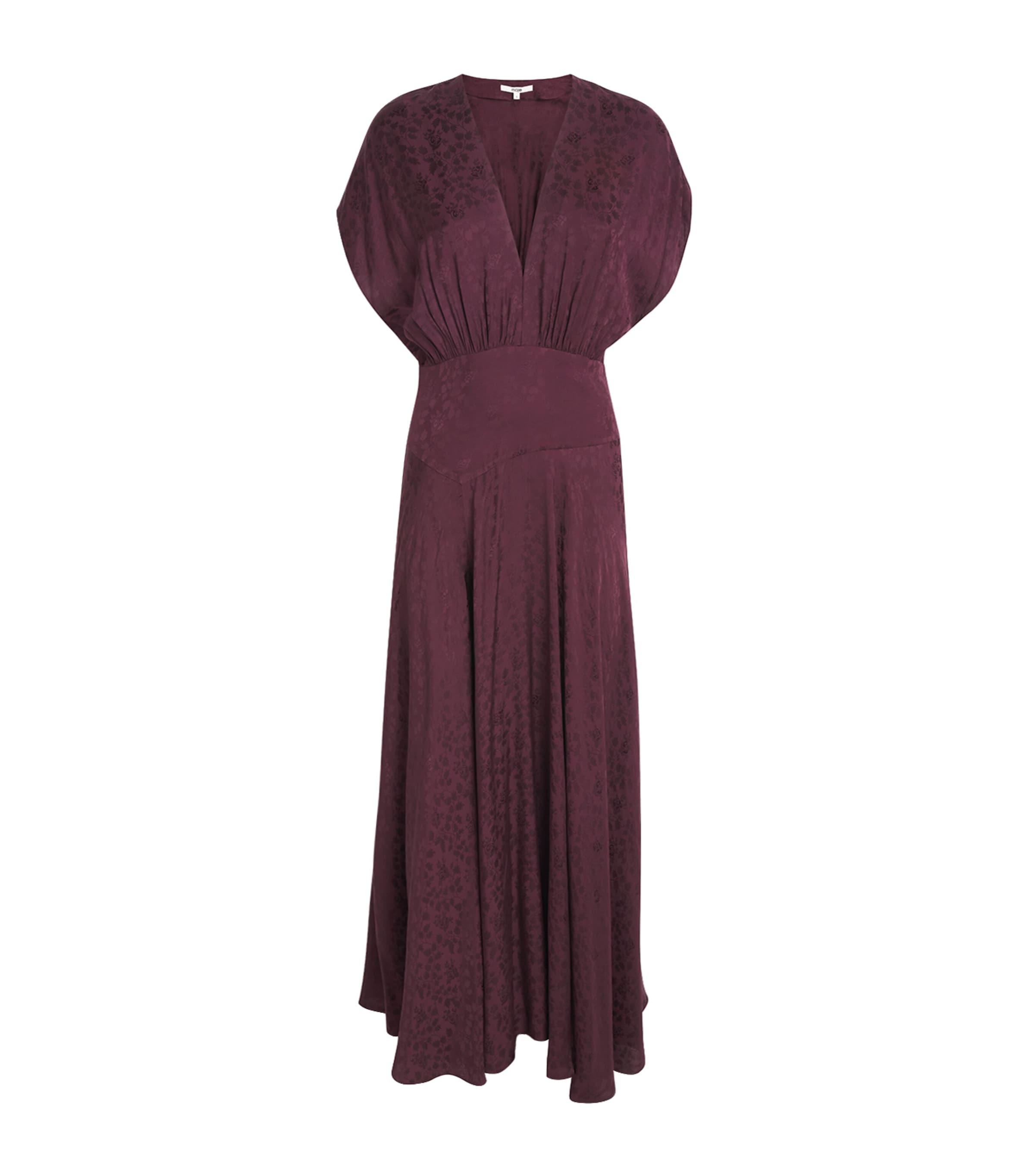 Maje Womens Jacquard Maxi Dress Burgundy