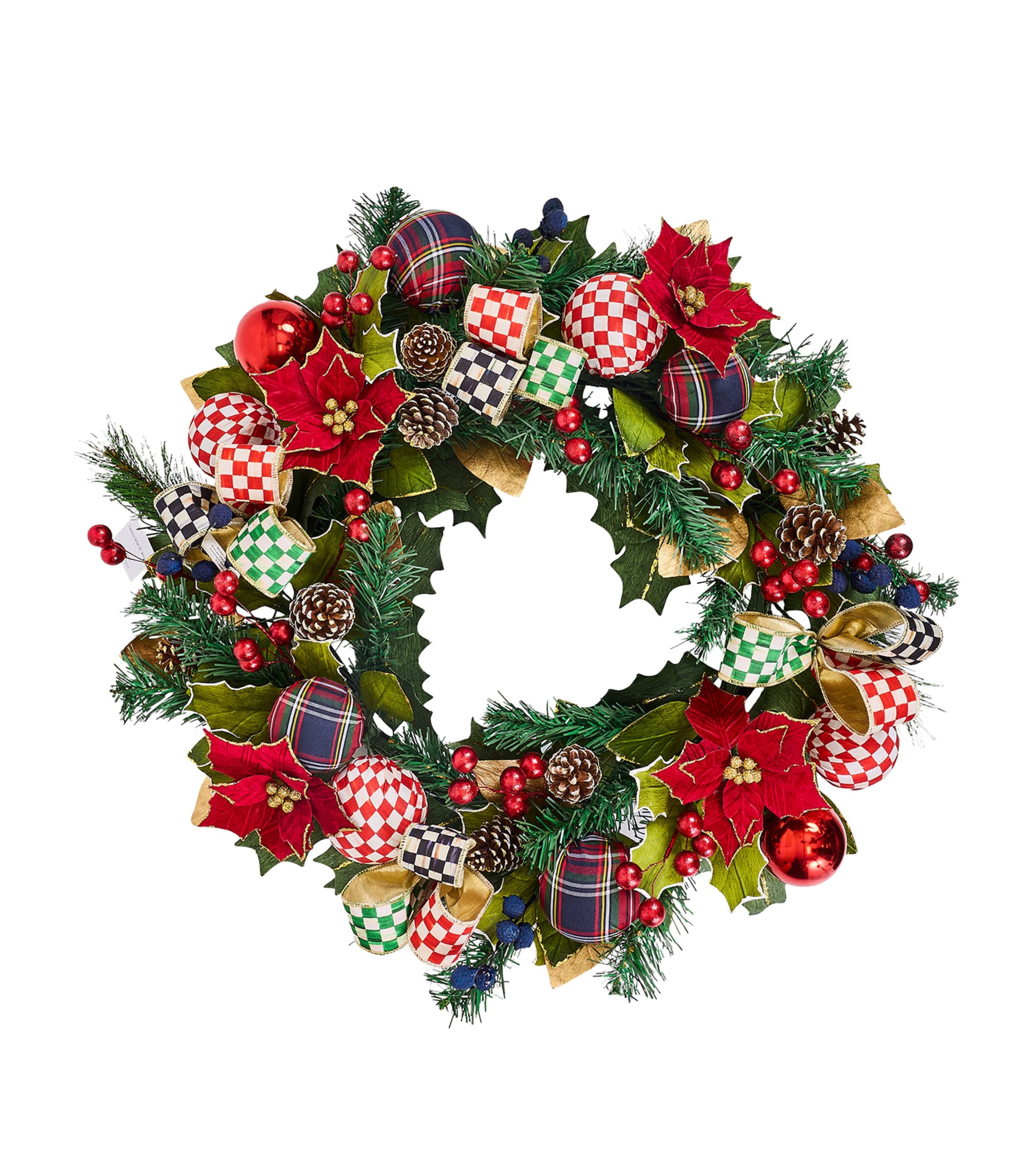 MacKenzie-Childs Timeless Tartan Wreath Green