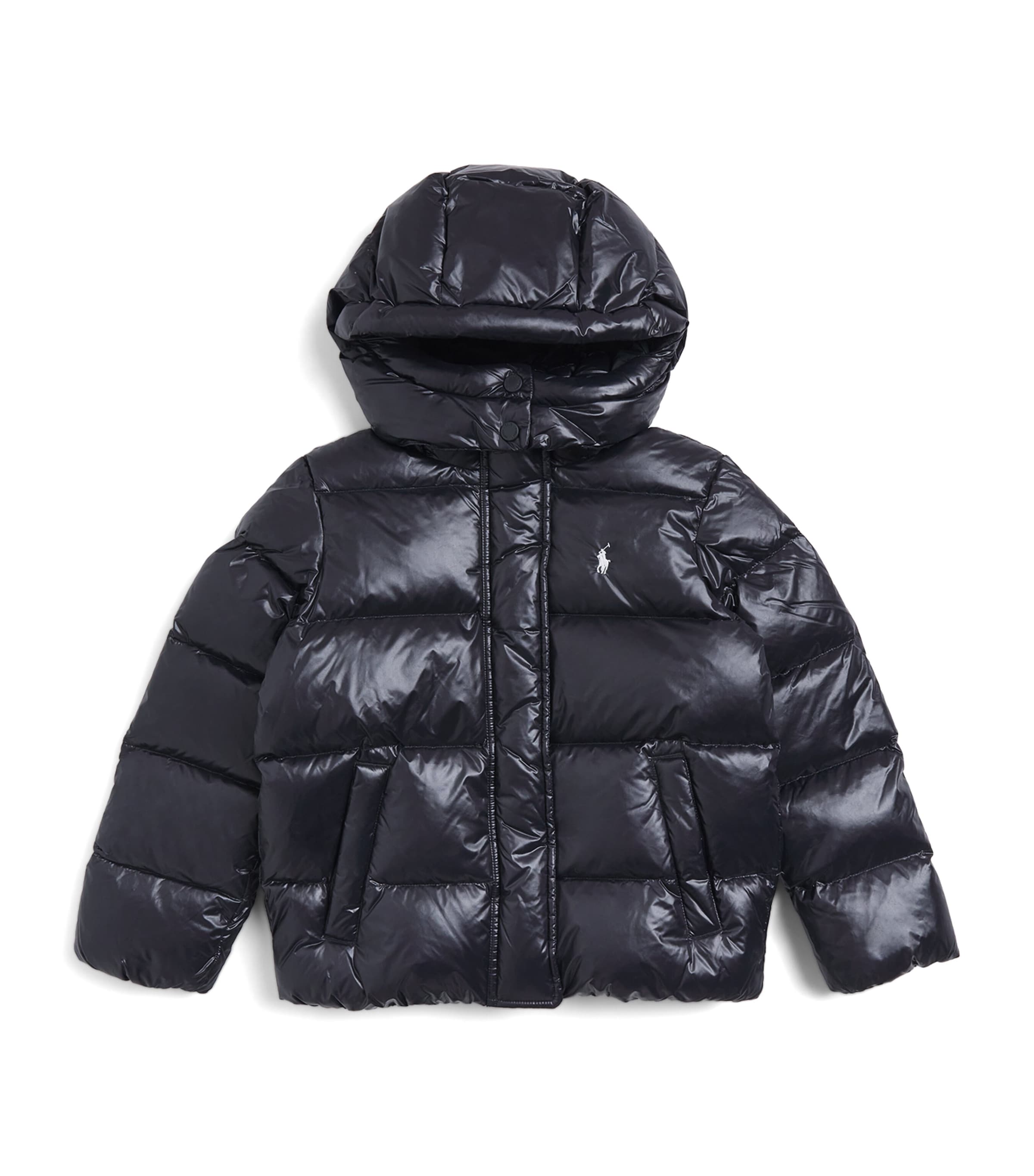 Ralph Lauren Kids Down Polo Pony Puffer Coat (7-14 Years) Polo Blk W/ White Pp