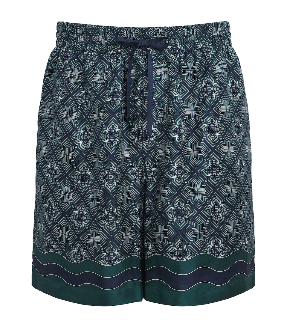 Casablanca Mens Silk Radiating Monogram Shorts Radiating Monogram