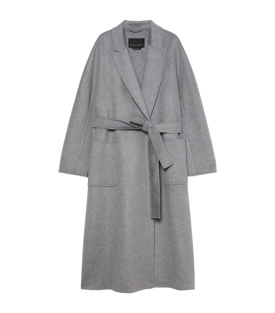 Marina Rinaldi Womens Cashmere Belted Coat Light Grey