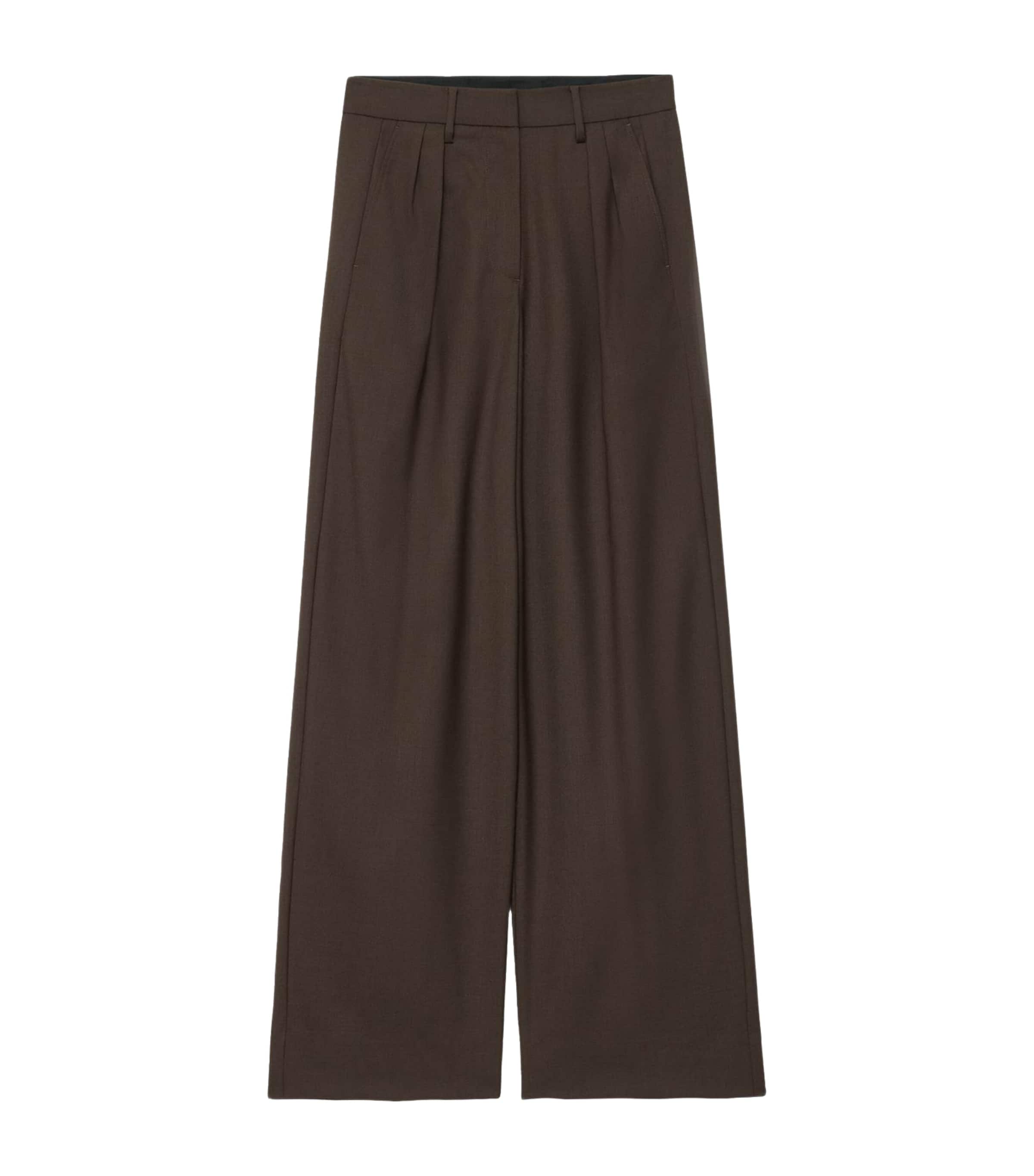 AllSaints Womens Laura Wide-Leg Trousers Brown