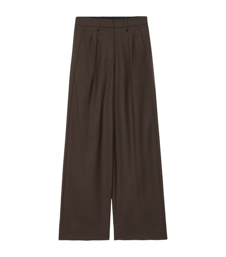 AllSaints Womens Laura Wide-Leg Trousers Brown