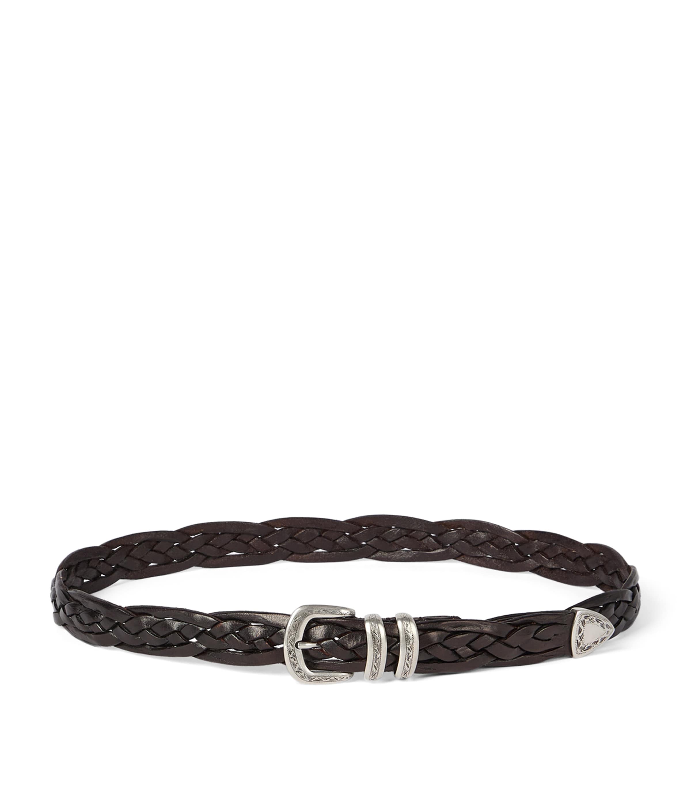 Brunello Cucinelli Leather Woven Belt
