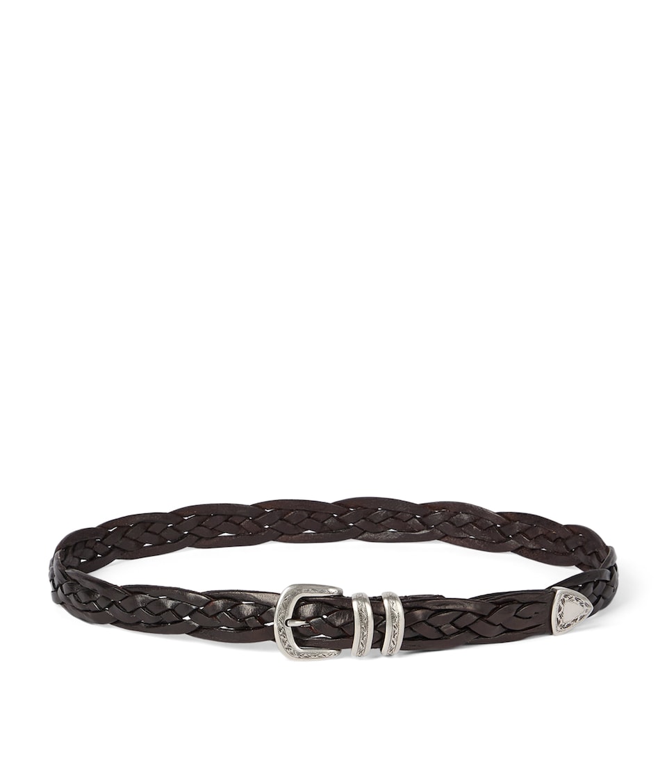 Brunello Cucinelli Leather Woven Belt