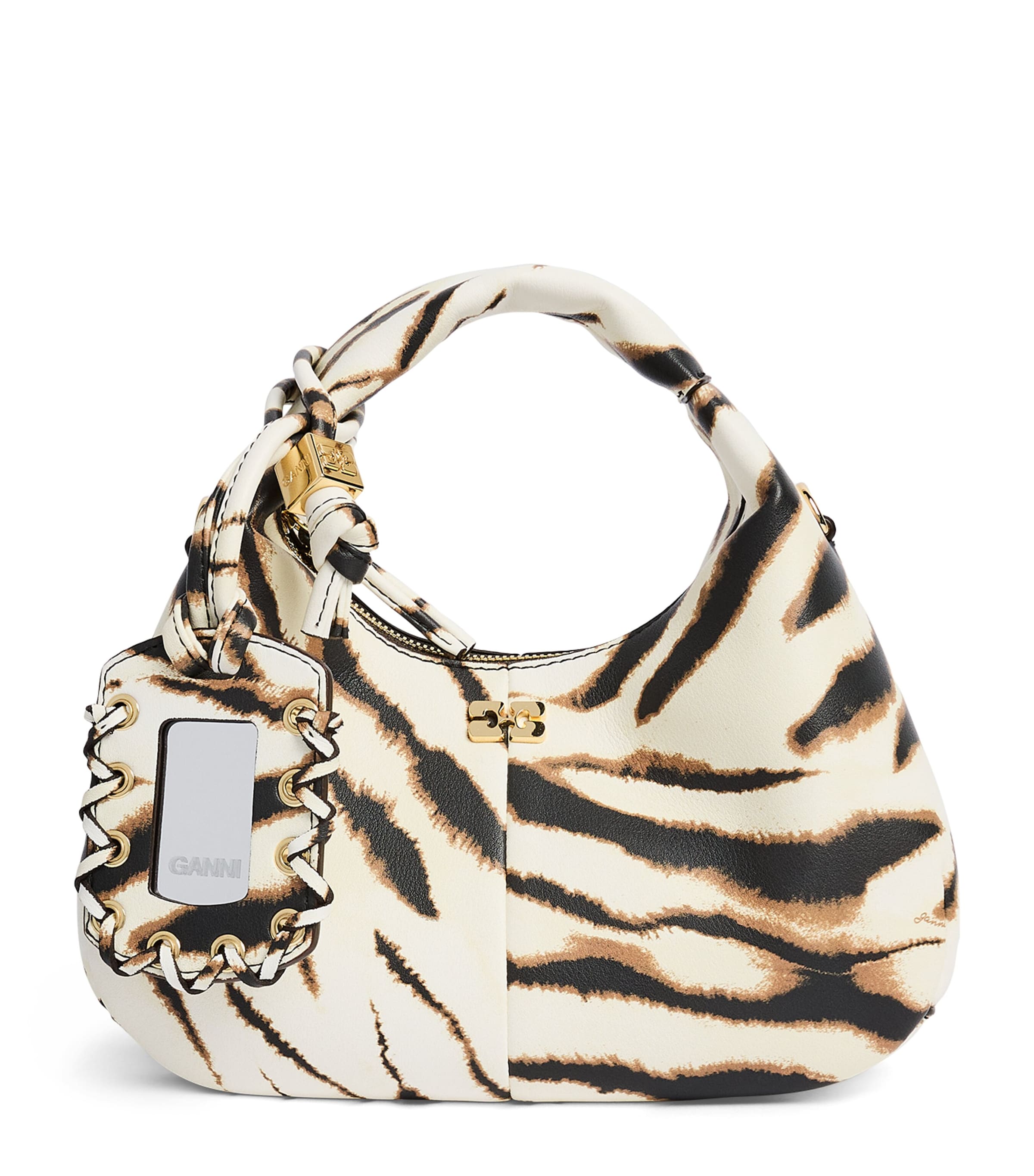GANNI Mini Zebra Shoulder Bag Egret