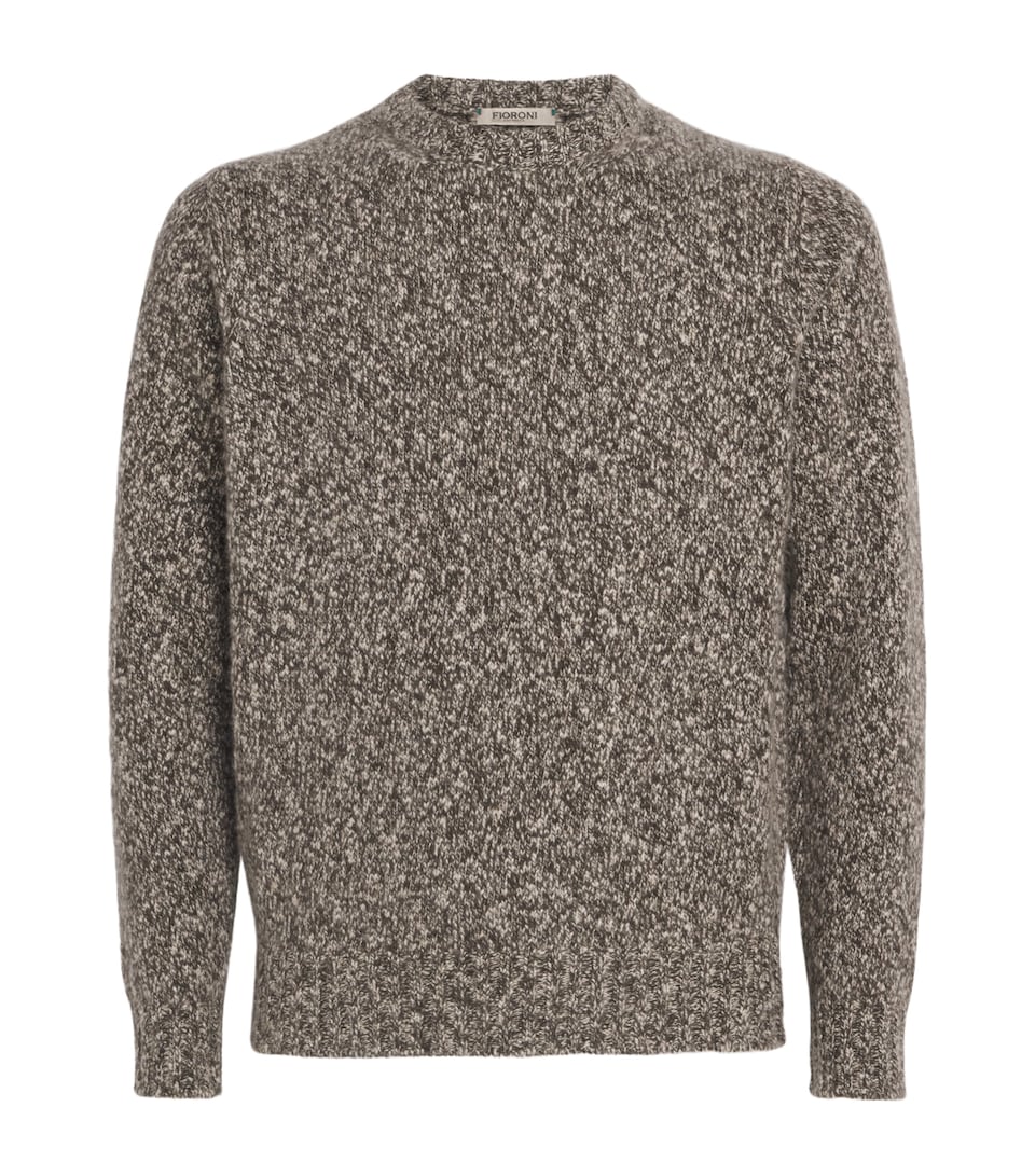 Fioroni Cashmere Mens Cashmere Bouclé Crew-Neck Sweater T.mor