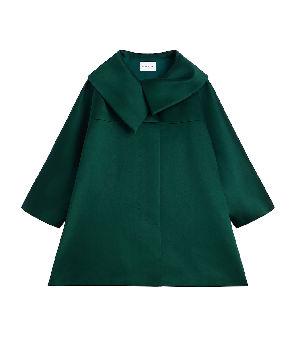 Givenchy Womens Silk Satin Sculptural Coat